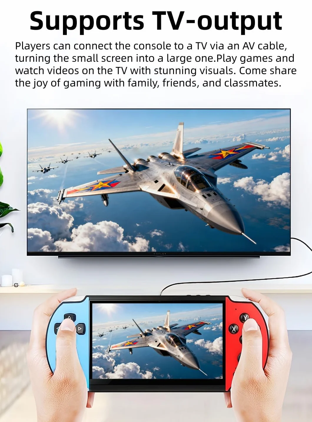 5,1 Pollici Console di Gioco Portatile Più Simulatori Retrò Video/Musica/E-book/Output TV Game Elettronico per il Tempo Libero Interno/Esterno/Viaggio Regalo di Compleanno/Vacanza