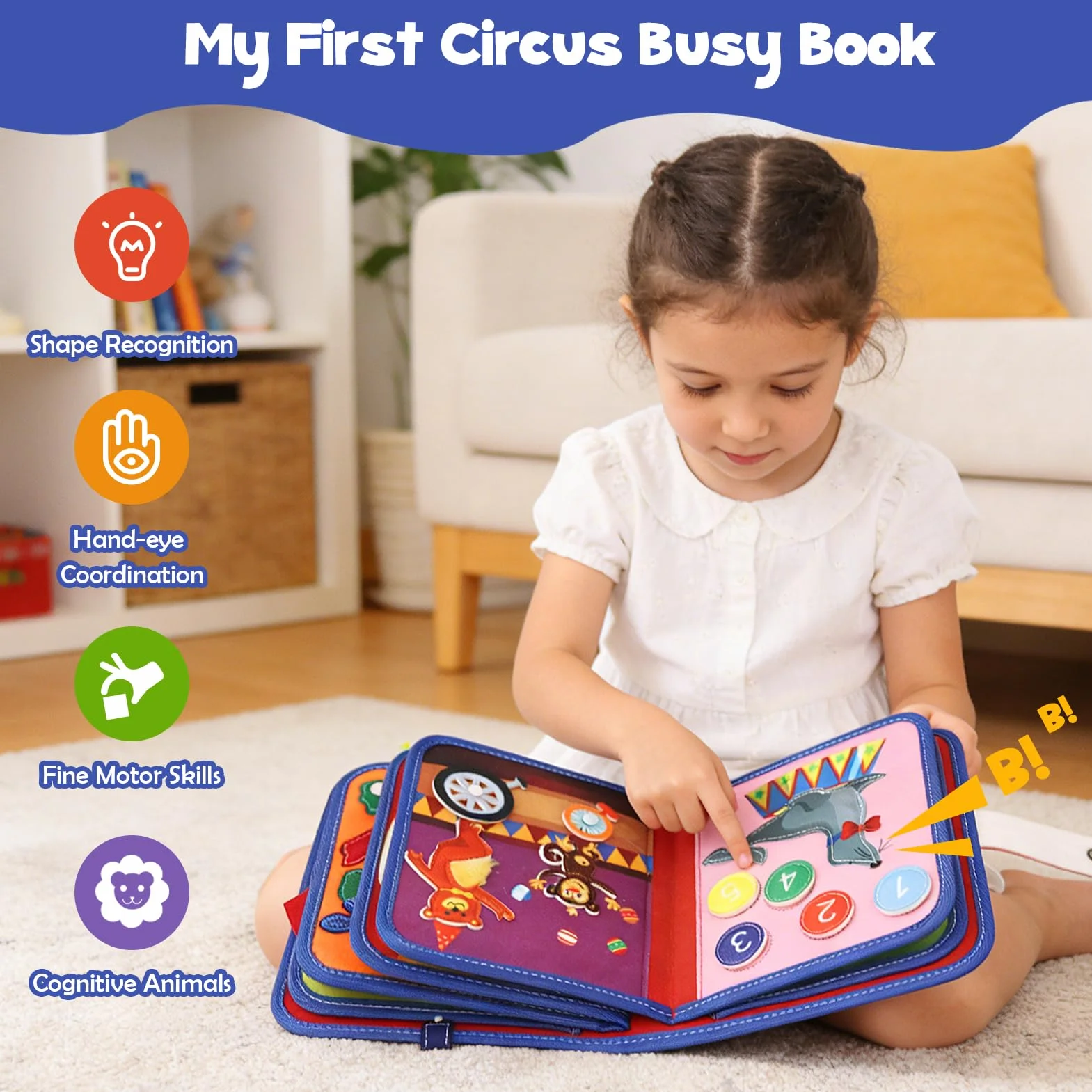 Busy Book Montessori Giocattolo 1 anno in su, Quiet Book Baby, Busy Board interattivo, Libro in feltro Educazione precoce viaggi Giocattolo Auto e aereo,sviluppo motorio Regalo compleanno Natale
