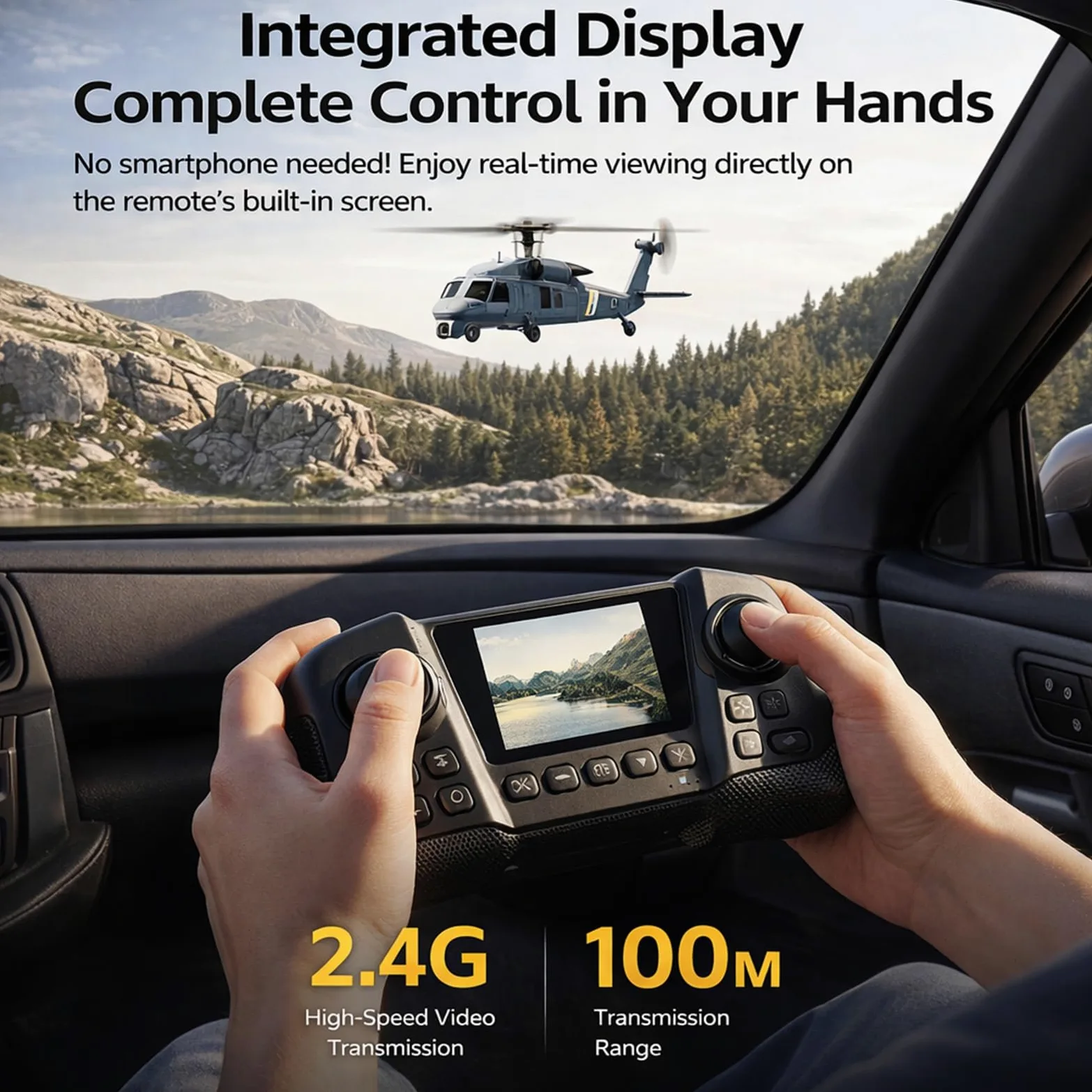Elicottero RC L2 senza alettoni 6 canali localizzazione tramite flusso ottico volo invertito con un solo tasto telecamera 8K e schermo integrato telecomando 2 batterie