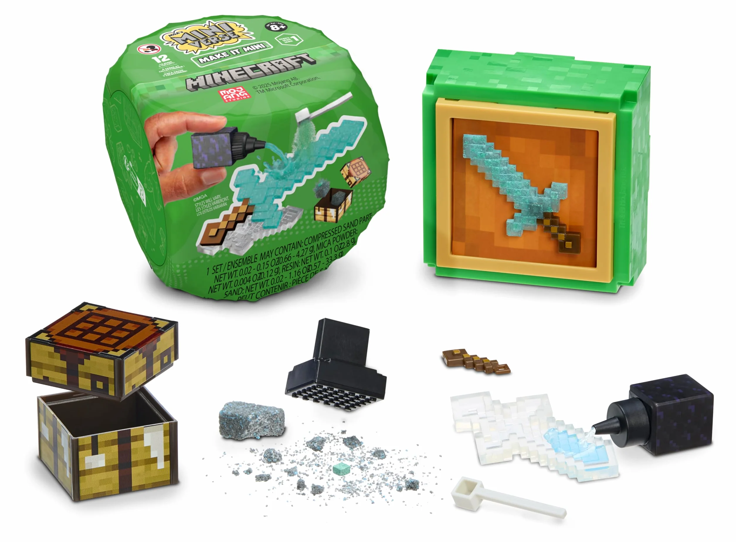 MGA's Miniverse Make It Mini Minecraft - Miniature collezionabili Minecraft, Confezione Cieca, Gioco in Resina Fai-da-te, 12 Pezzi da Collezione, Non commestibile - Per Collezionisti, età 8+