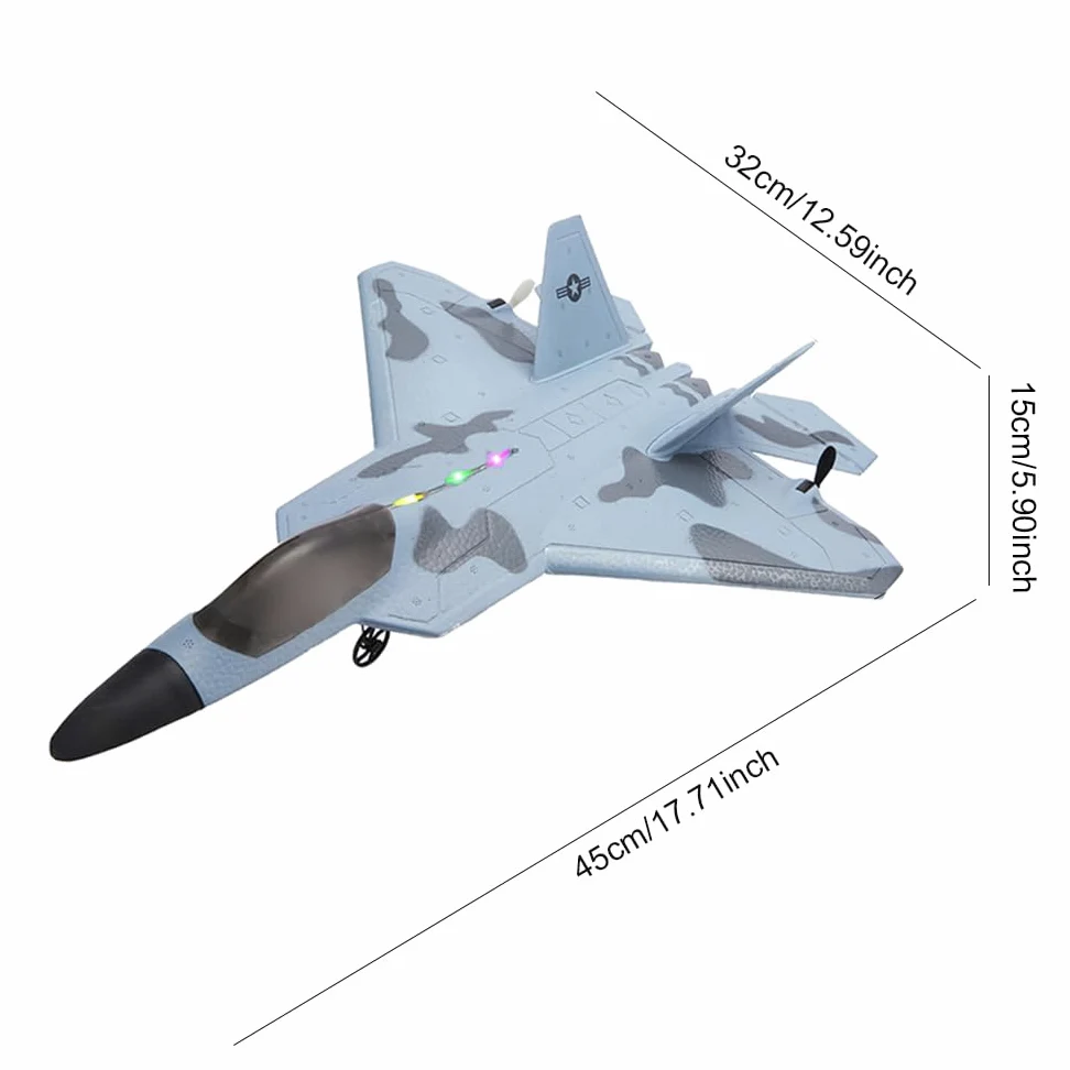 Aereo RC F22 Raptor Modello 2CH LED RTF P530 RC Jet per Adulti All'aperto 2.4GHZ RC Aliante con 2 Batterie