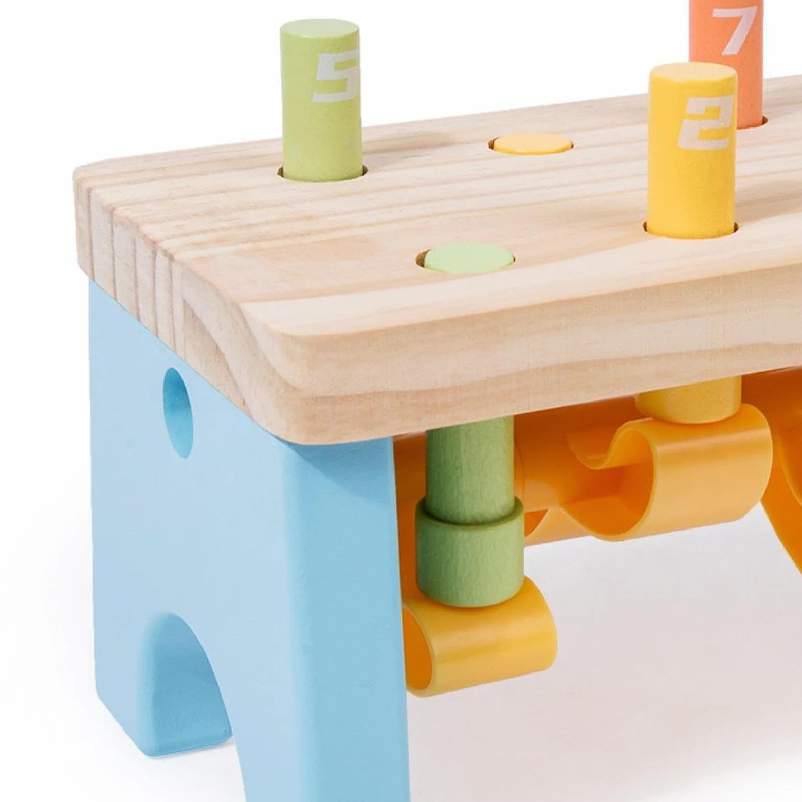 Banco Da Lavoro in Legno E Martelletto Giocattolo Colorato per Lo Sviluppo.
