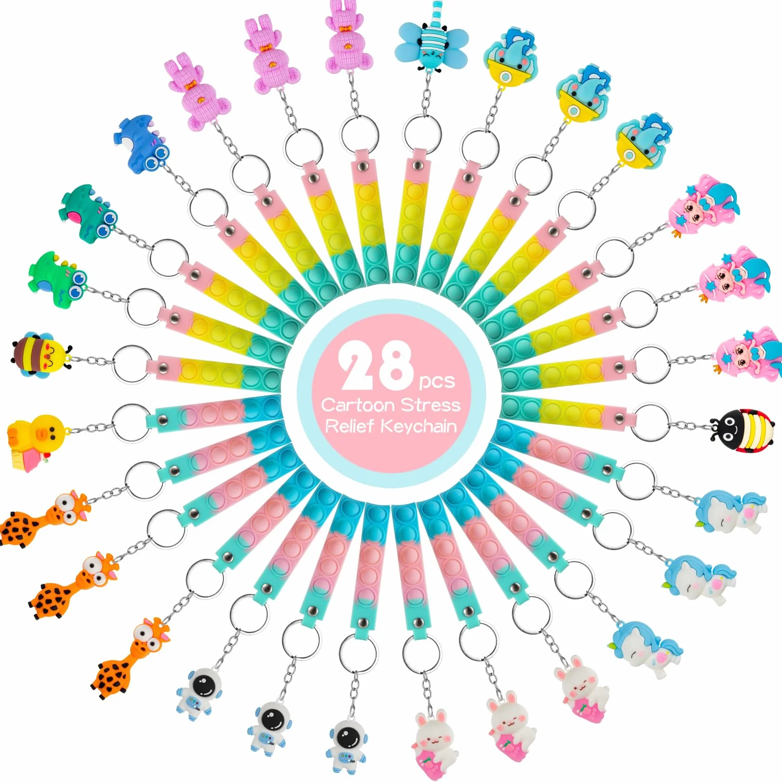 Portachiavi Animale Pop Fidget Toys Antistress dla Dzieci Gadget Prezent Urodzinowy