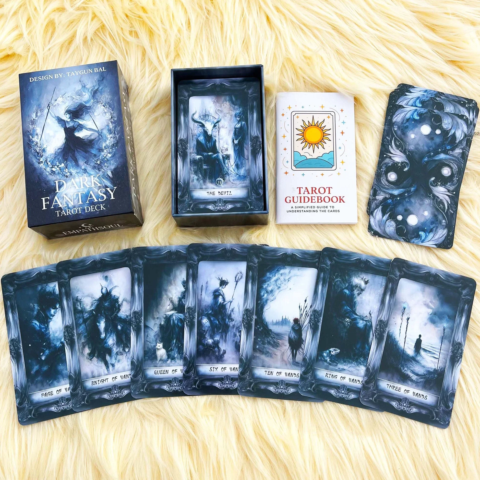 Mazzo di Tarocchi Dark Fantasy 78 carte gotiche con guida per principianti gioco di divinazione ombra e luce