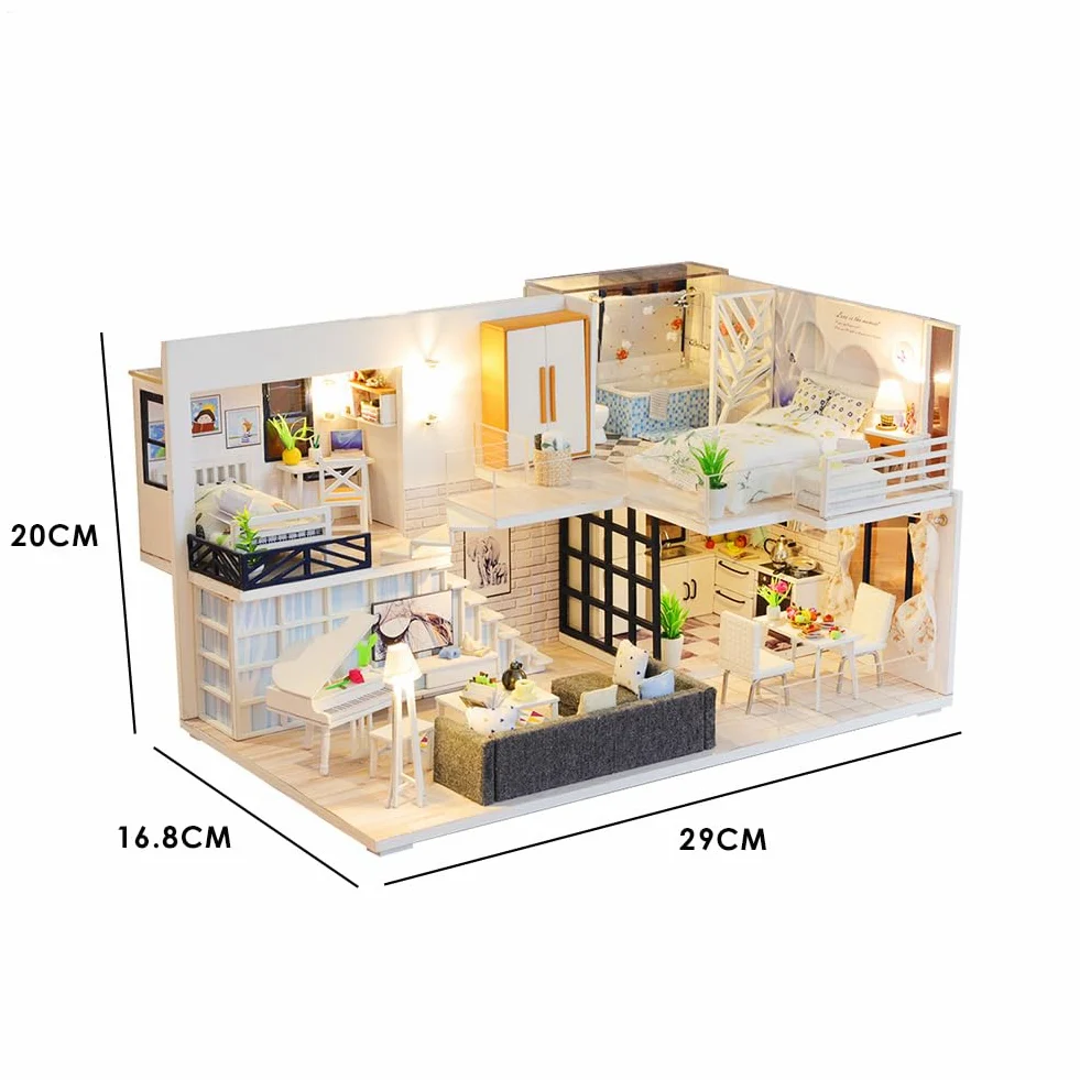 Kit casa in miniatura fai da te, kit creativo per casa delle bambole 3D | Mini per casa delle bambole con mobili per adolescenti e regali di compleanno e Natale, pratica dei p