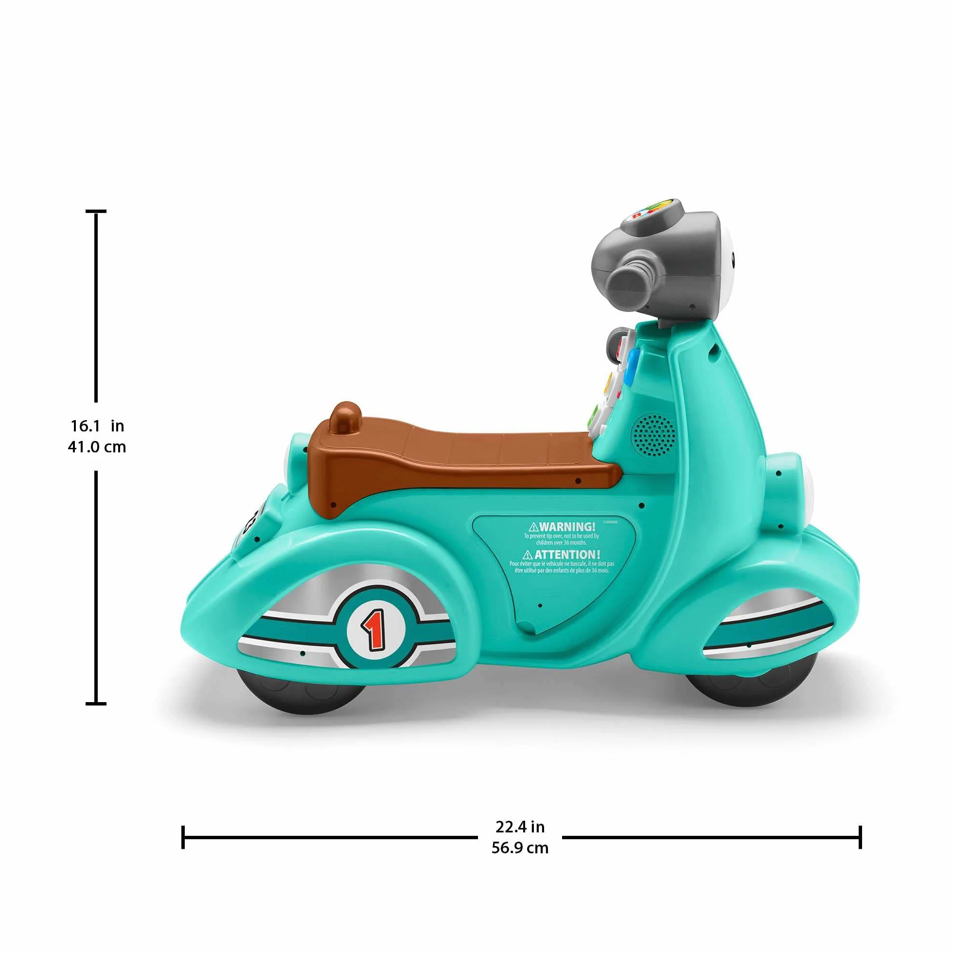Fisher-Price Ridi & Impara Smart Stages Scooter Giocattolo cavalcabile Primi Passi Multilingue Bambini 12+ Mesi HMV76