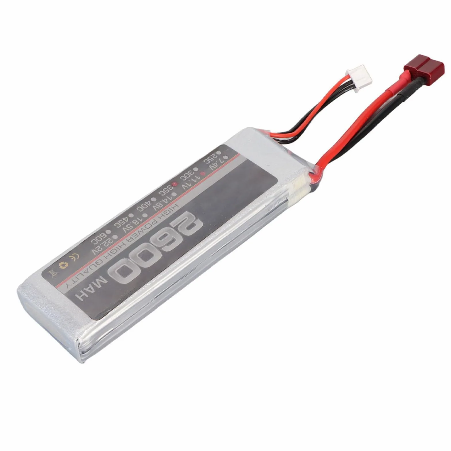 11.1V 35C 2600mAh 3S RC Lipo Batteria, per FPV Racing Drone Quadcopter Elicottero Aereo RC Boat RC Modelli (T Plug)