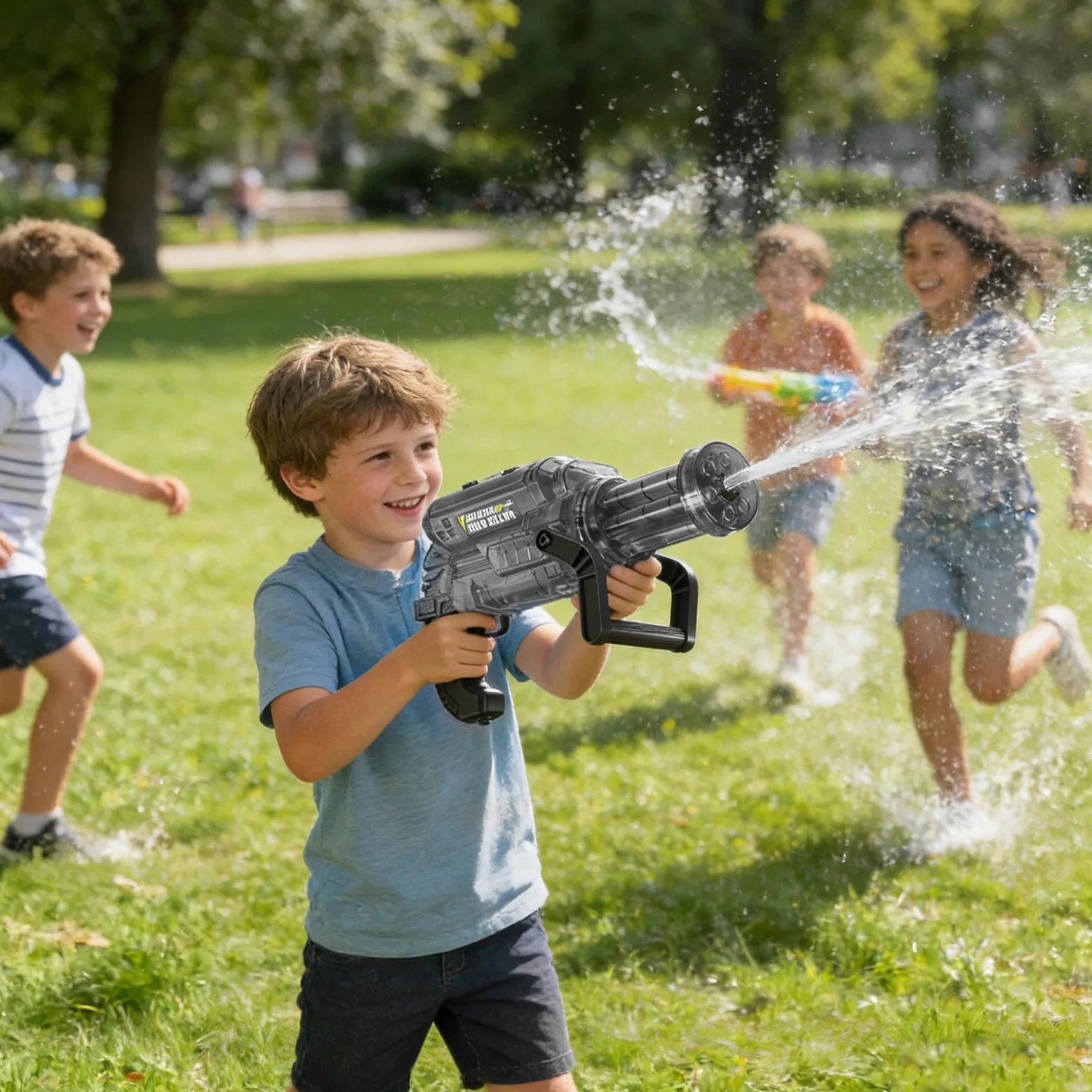 Giocattolo Elettrico per Pistola ad Acqua Squirter Elettrico da Esterno | Giochi da Piscina con Effetti Luce e Fiamma per feste all'aperto, giardino, cortile, spiaggia, piscina, campeggio