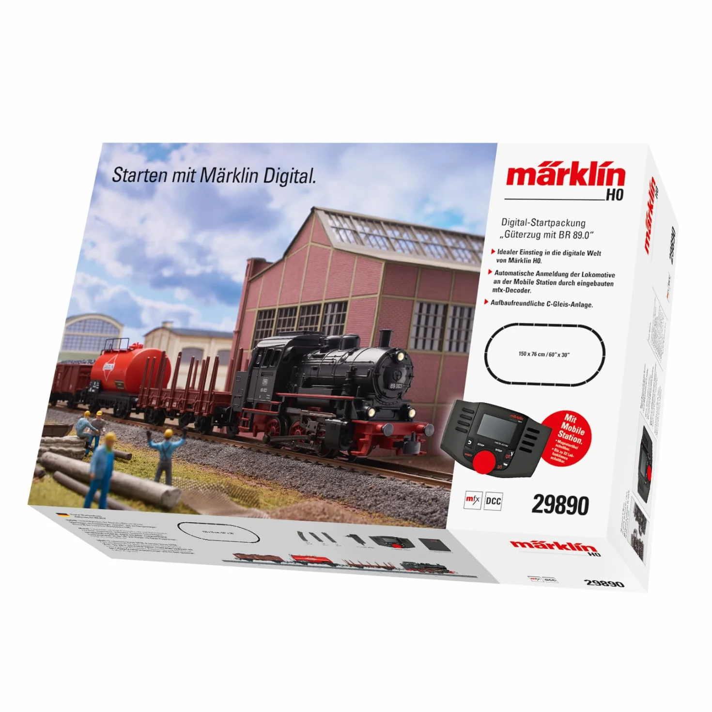 Kit di avviamento digitale H0 treno merci con BR 89.0 Märklin 29890