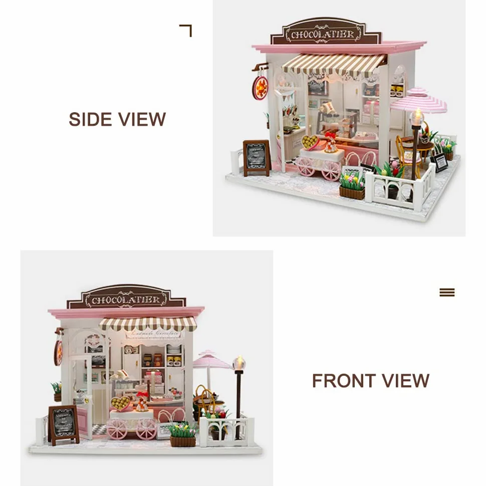 LANRU kit fai da te per adulti,Mini casa delle bambole in miniatura kit fai-da-te con luci a led e mobili per set regalo