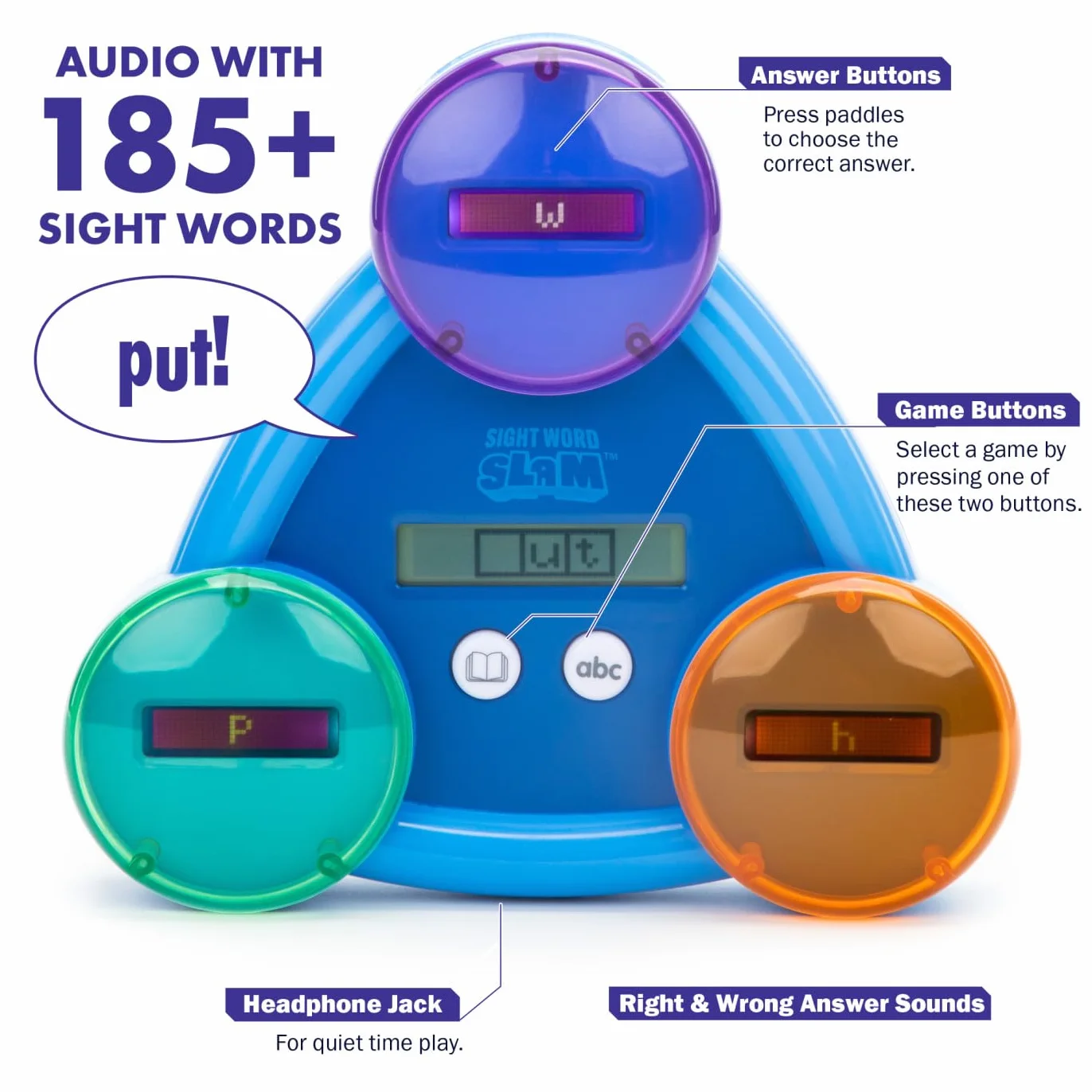 Learning Resources Sight Word Slam, Giochi di Parole Visive, età 5+, Impara Oltre 185 Parole Visive in Inglese, 2 modalità, Gioco di Parole Educativo Elettronico per 1 Giocatore, Giochi di Fonetica