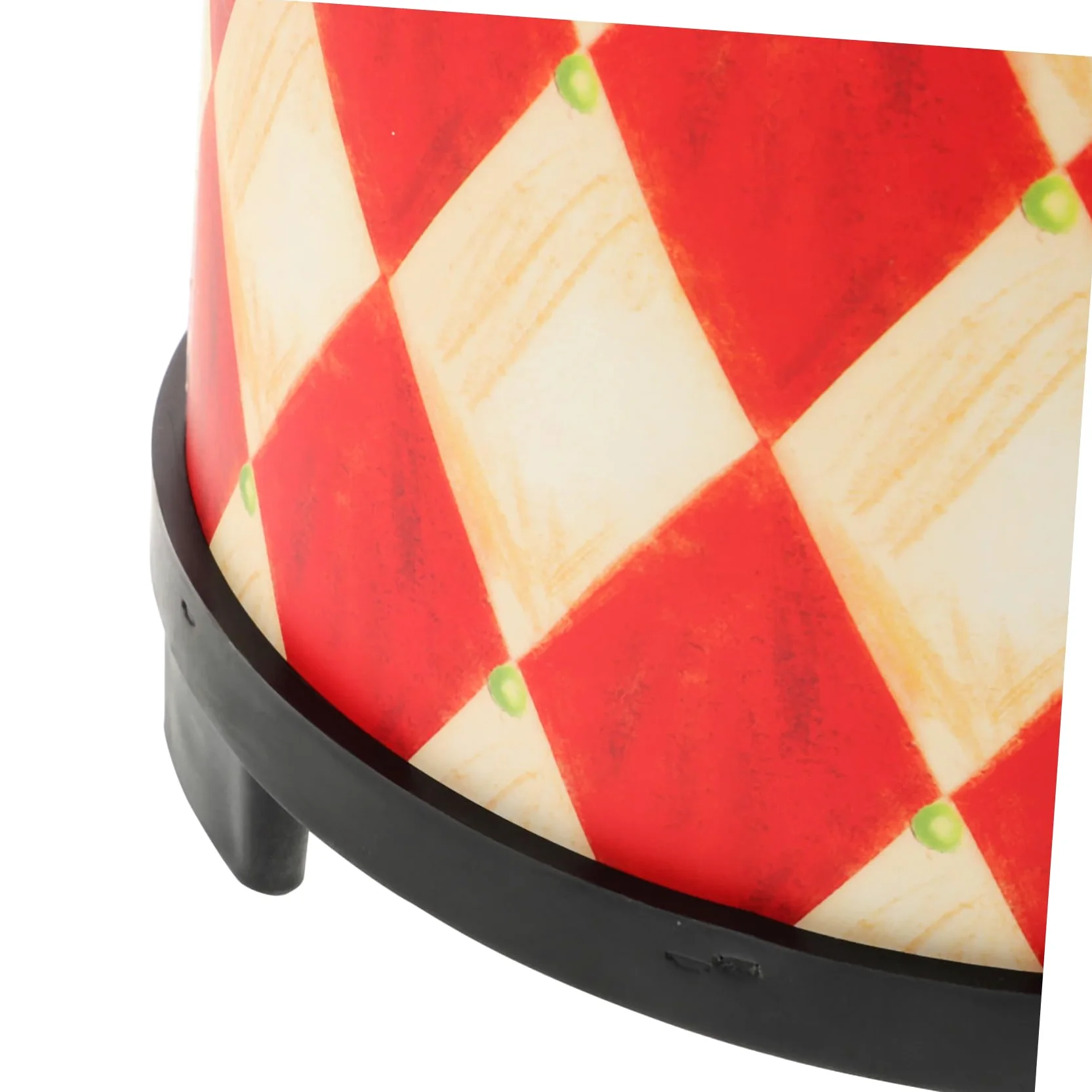 Tamburello a Mano Tamburo Musicale per Bambini Piccoli 20 Cm con Design Rosso a Griglia per Gioco Educativo Individuale e Attività di Gruppo