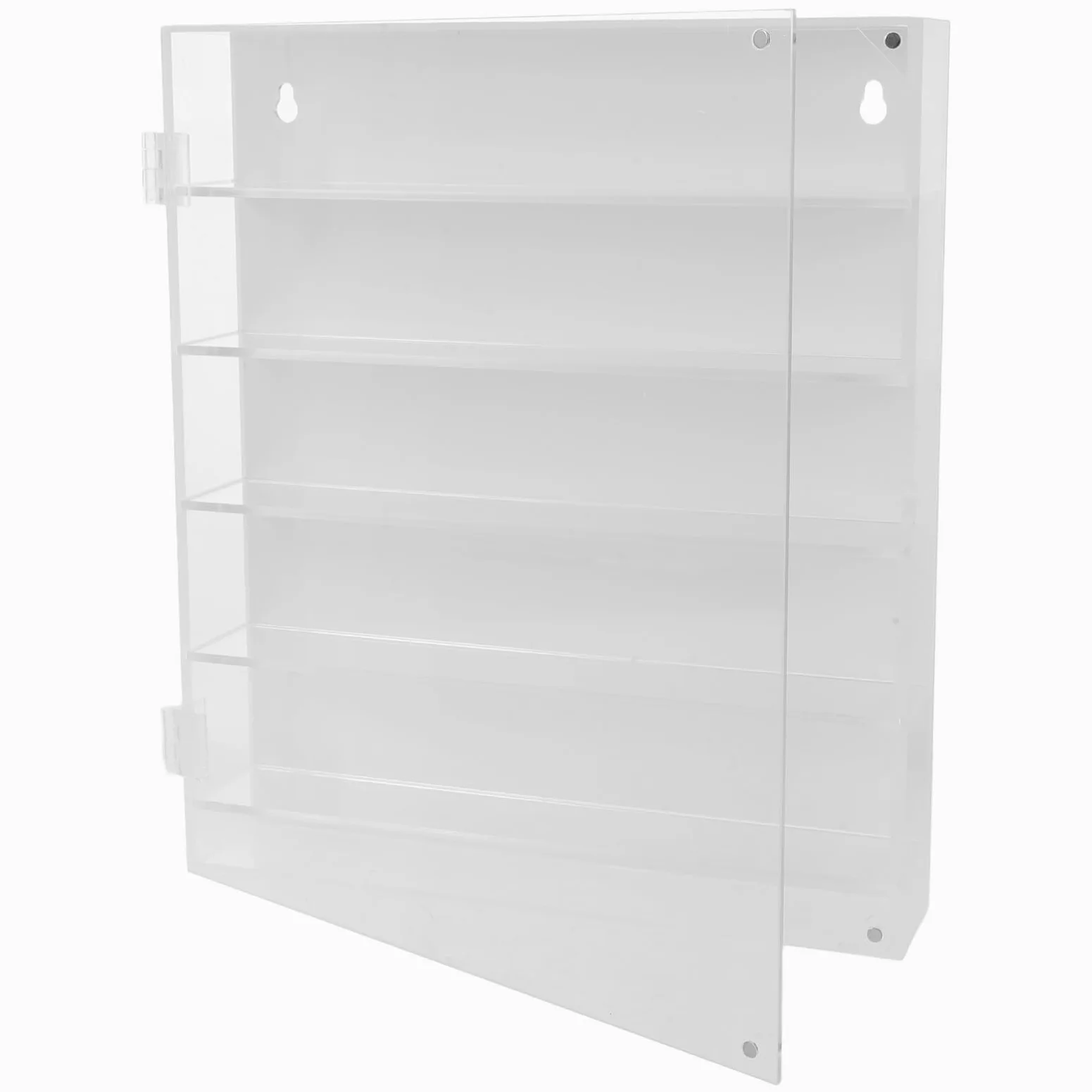 ERINGOGO Vetrina Espositiva in Acrilico Bianco a 5 Livelli per Modellini | Scomparti Individuali, Design Trasparente, Montaggio a Parete per Hobby Room