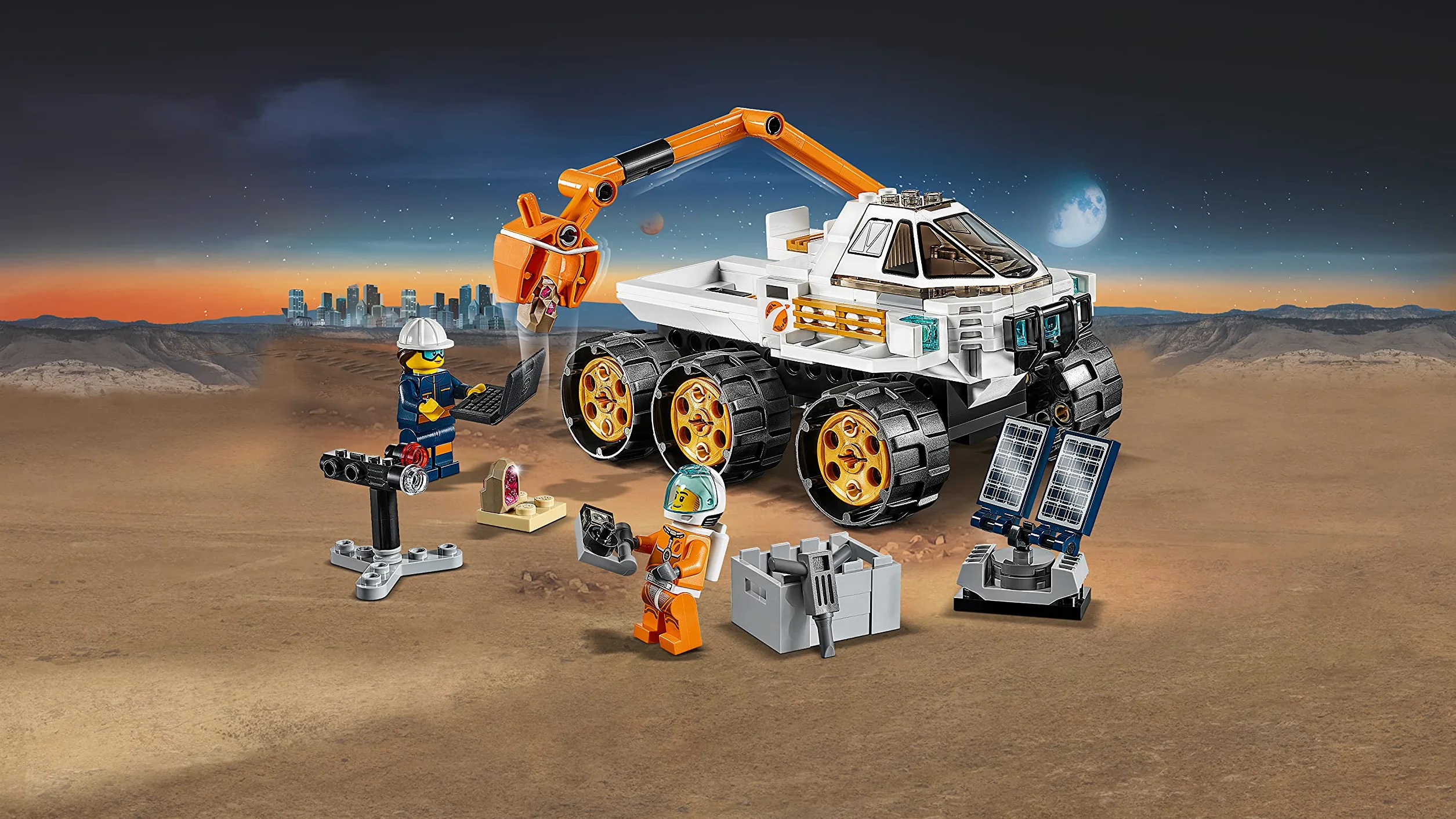 LEGO City Space Port Prova di Guida del Rover, Set da Costruzione Avventure Spaziali, Macchinina Giocattolo per la Spedizione su Marte Ispirato alla NASA con Minifigura dell’Astronauta, 60225
