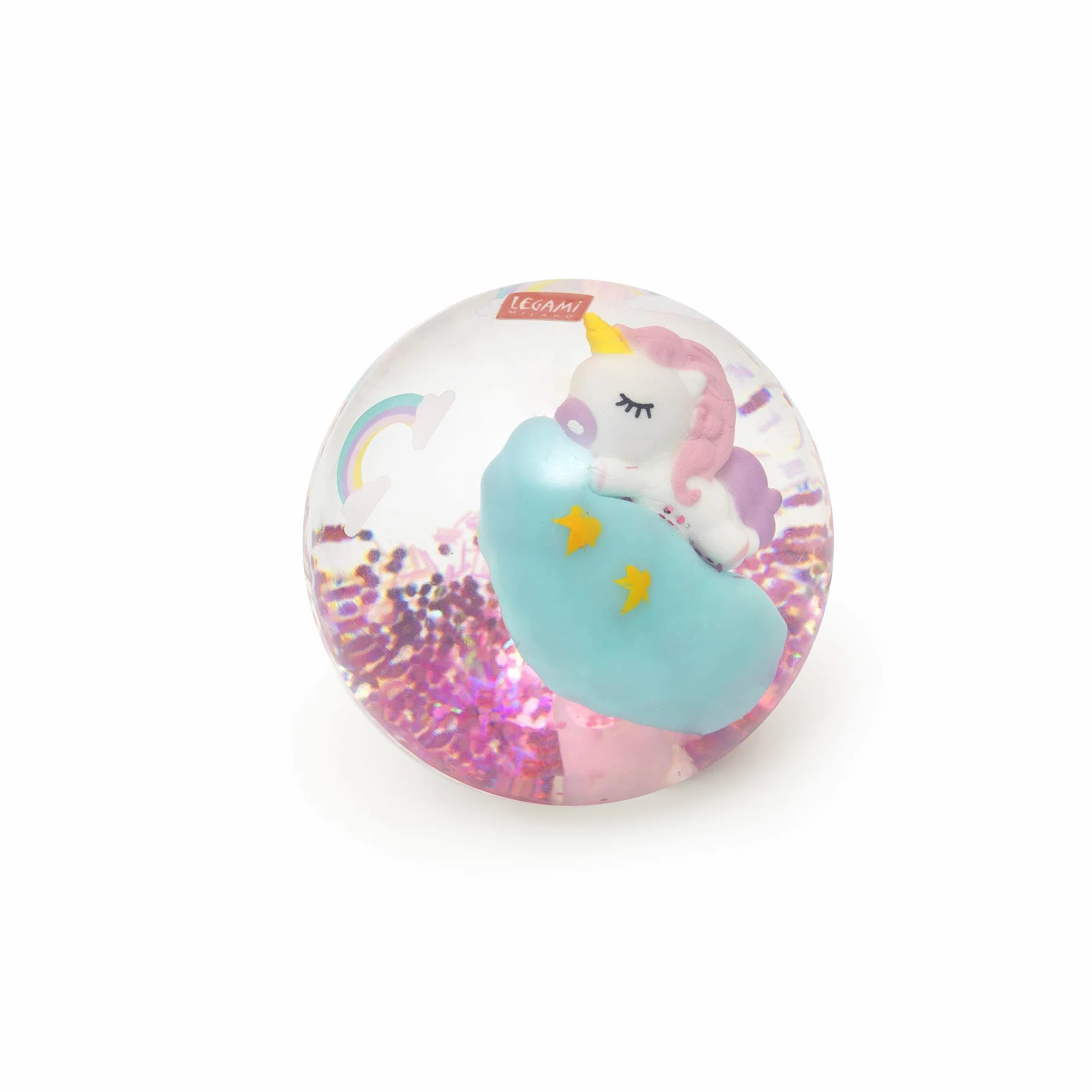 Legami - Pallina rimbalzante luminosa, unicorn
