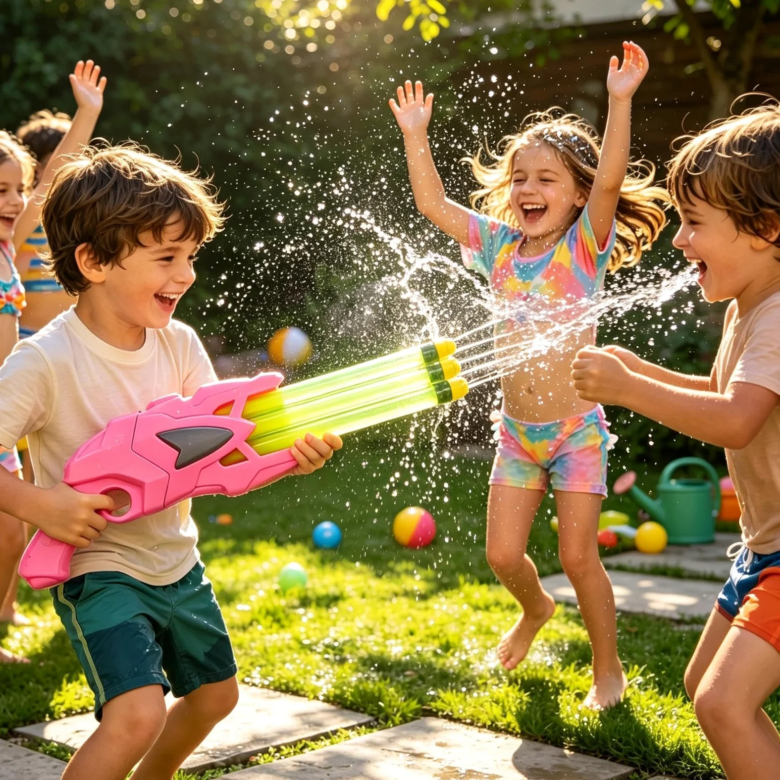 Pistola ad acqua giocattolo estiva per esterni, multitubo estraibile | Giocattoli per combattimento acquatico, per bambini, adulti, compleanno, parco, campeggio, giardino, prato, cortile, riunioni