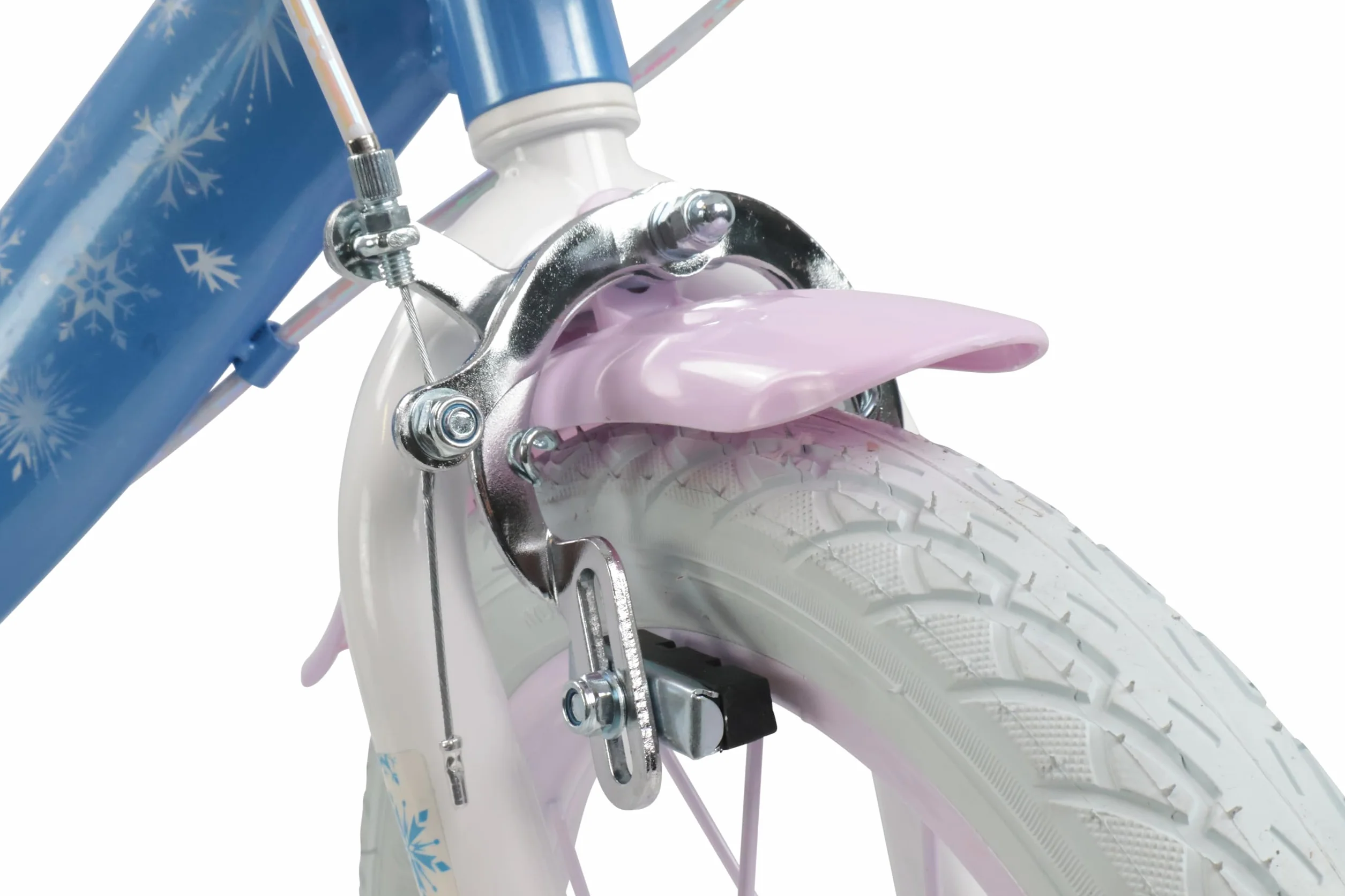 Denver Bike Bicicletta Bambina 14 Pollici Licensed Frozen, 3-5 Anni, Rotelle Removibili, Freni Caliper Anteriore/Posteriore, Telaio Acciaio, Ruote Gonfiabili, Trombetta e Portabambola