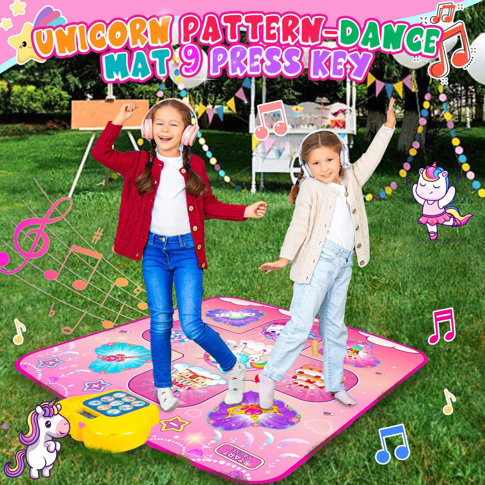 Tappetino da Ballo Unicorno per Bambine 2-6 Anni, Giocattolo Danza 5 Livelli, Regalo Compleanno Natale