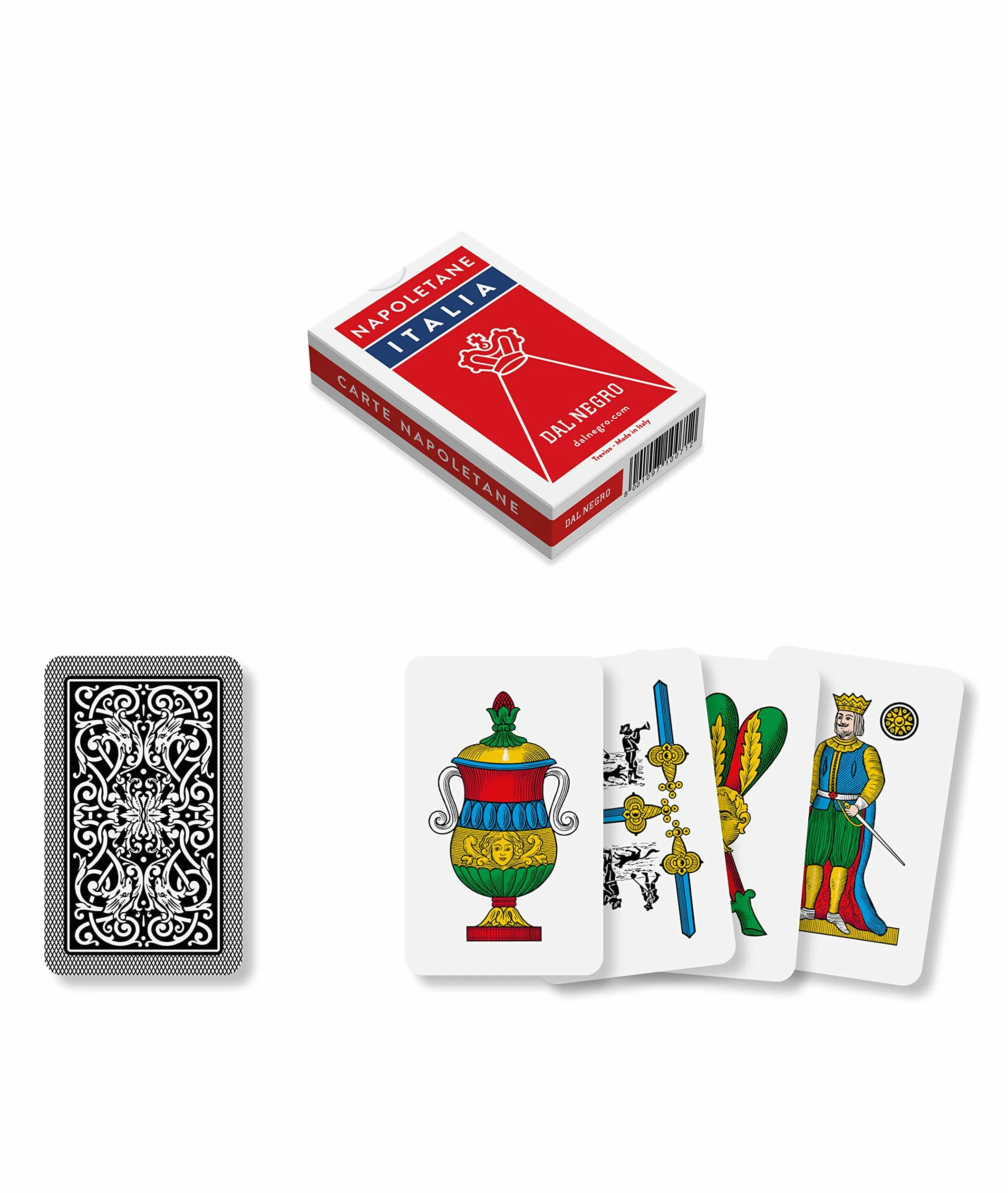 Dal Negro Napoletane Italia Carte da Gioco Regionali, Astuccio Rosso