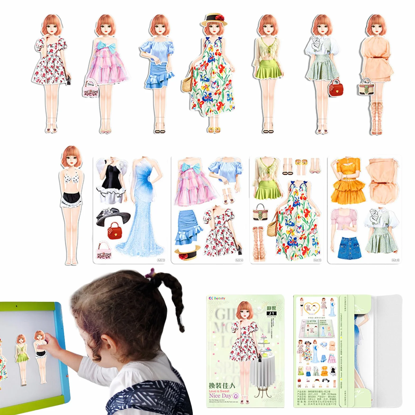Kit di vestire bambole magnetiche - Vestito da principessa magnetica Fai finta di giocare in costume | Puzzle di vestiti magnetici Moda creativa vestire per compleanno del giorno dei
