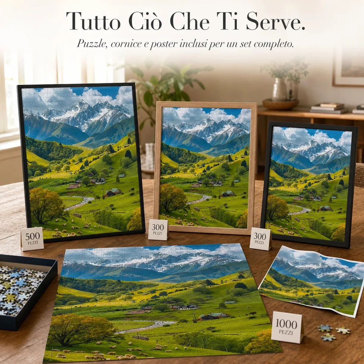 Puzzle di Legno Paesaggio, style to 1, 500 | Superficie liscia, Puzzle da collezione, Per attività manuale, Per decoratori casa