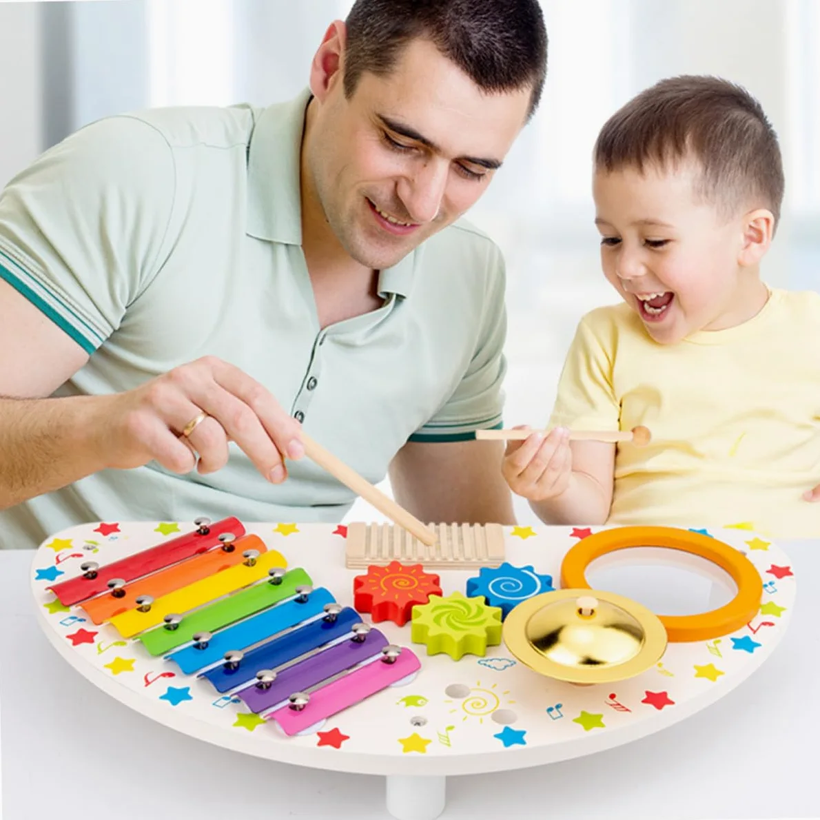 iplusmile Xilofono in Legno per Anni Giocattolo Percussione Educativo Strumento Musicale Sicuro e Durevole Gioco Montessori per Sviluppo Sensoriale e Creatività