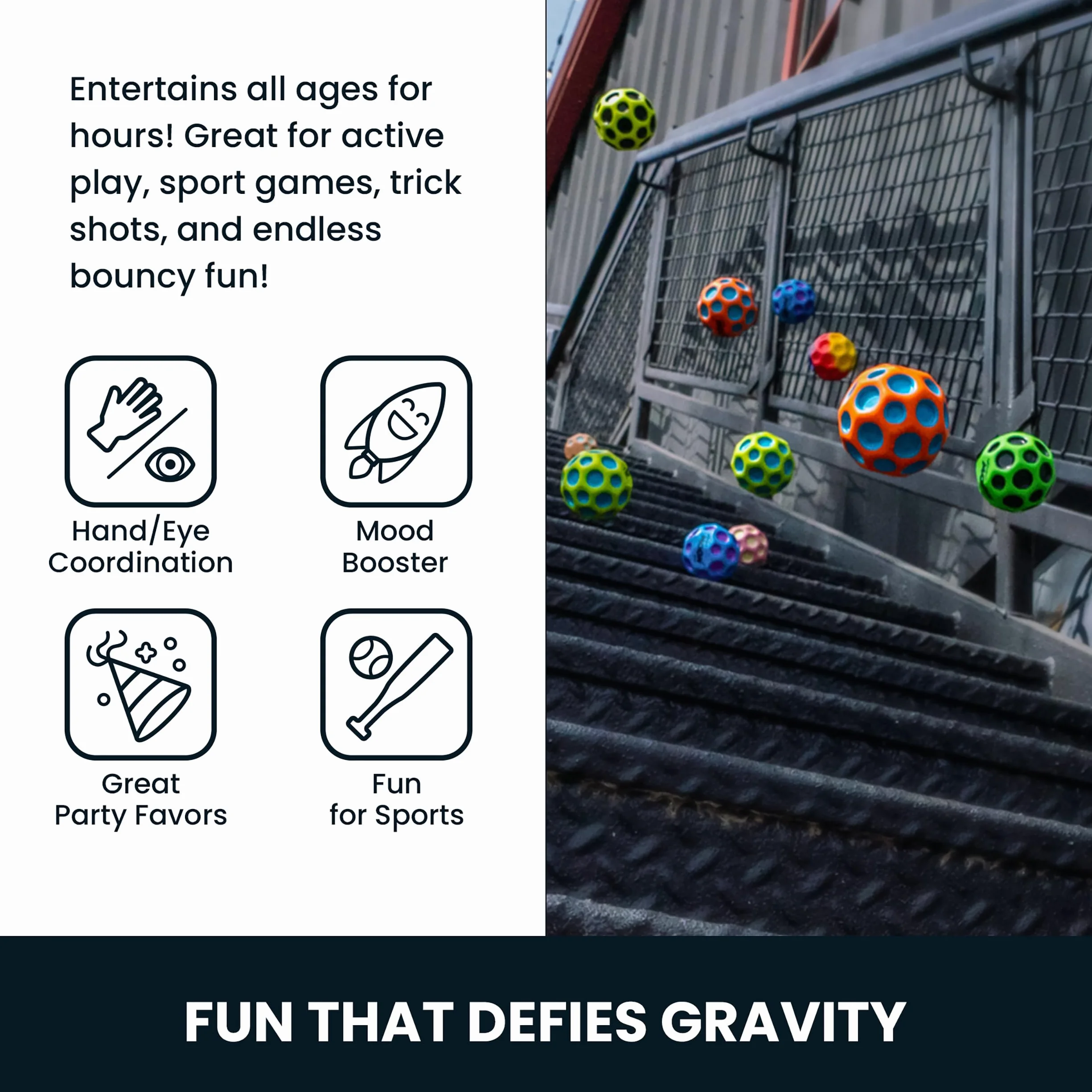Waboba Moonshine Ball, Light Up Moon Ball, Hyper Bouncy Glow in The Dark, Extra Bounce Land Ball
