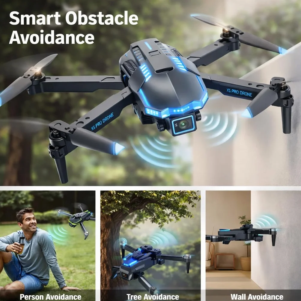 Drone con Telecamera 1080P per Bambini Droni con Motore Brushless, Giocattoli Regalo per Ragazzo e Uomo (White)