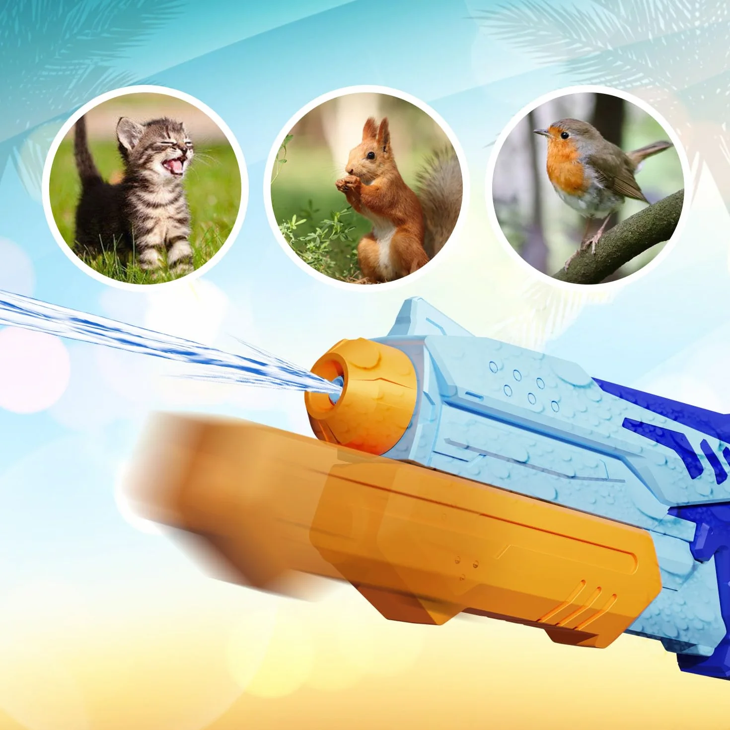 MOZOOSON Pistola ad Acqua per Bambini Adulti, 2 X 750ml Potenti Pistole ad Acqua Water Gun, 8-10m Lungo Raggio Pistola Acqua per Giochi da Spiaggia All'aperto, Piscina, Ideale per Addestrare Gatti