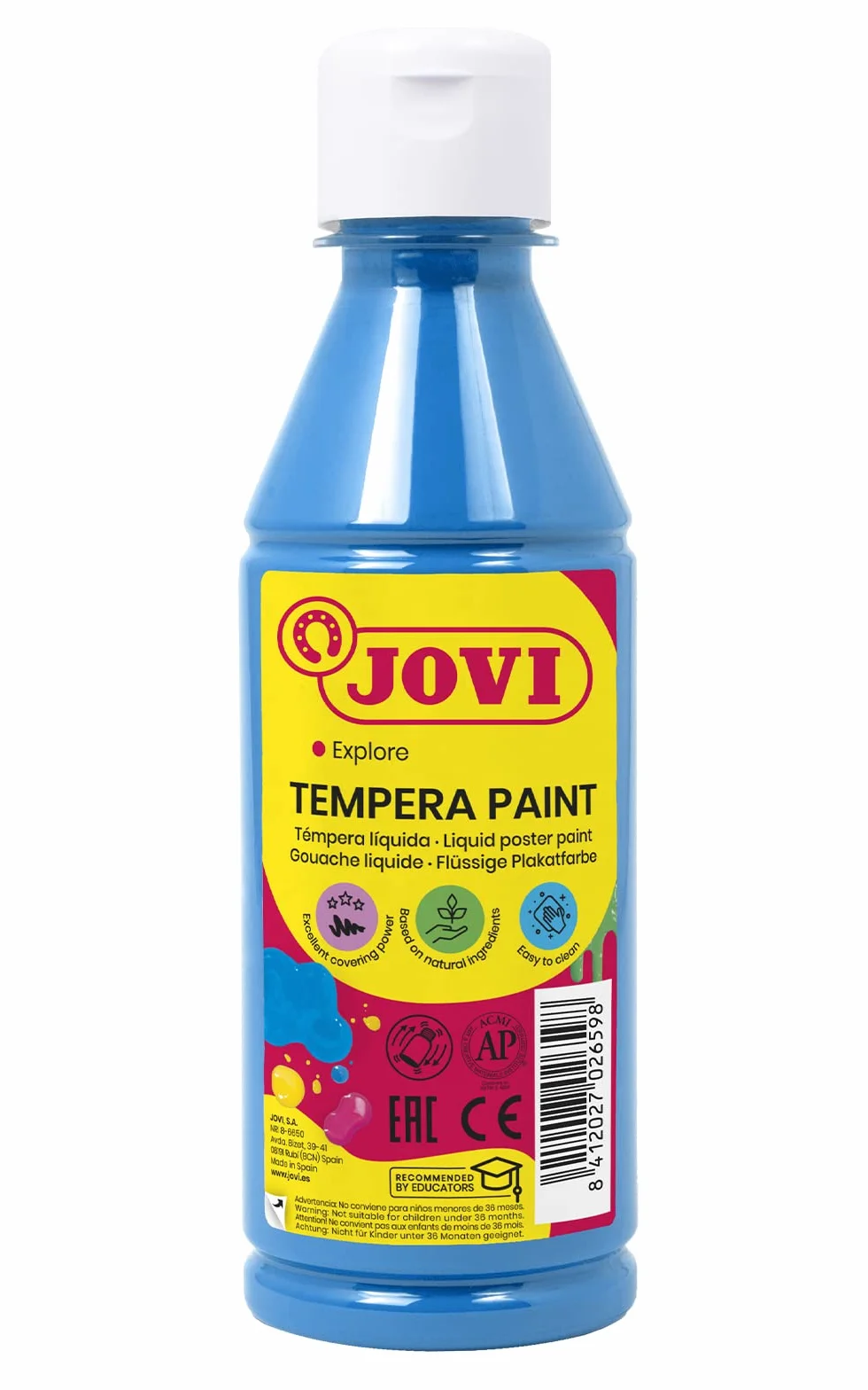 Tempera LIQUIDA Jovi-Azul Cyan 250 ML