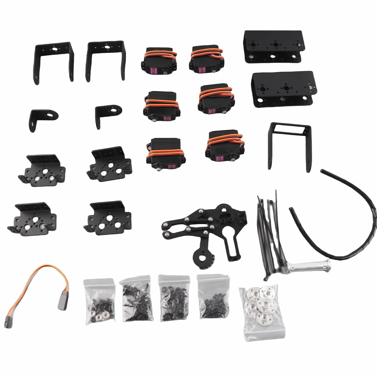 KIMISS Braccio Robotico 6DOF con Pinza in Alluminio, per Kit Educativo di | Robusto di ingranaggi in metallo, presa multidirezionale, ottimo per progetti fai-da-te, strumento didattico