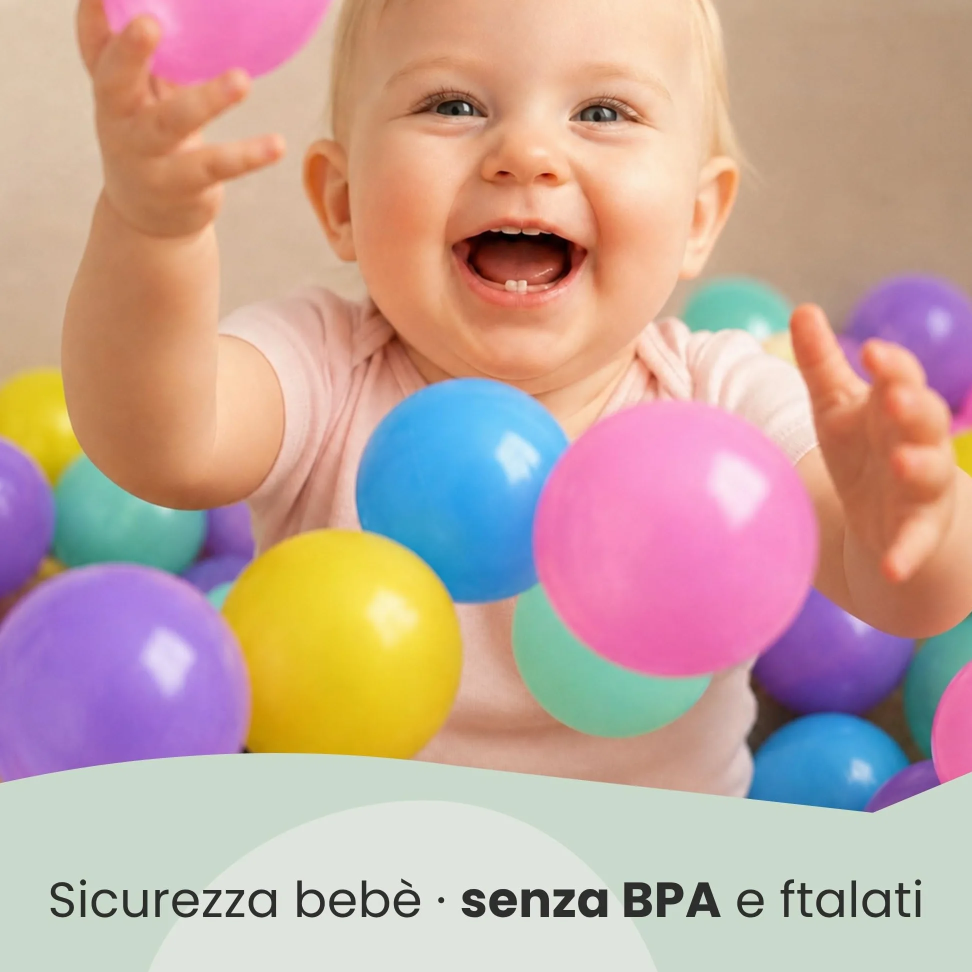 LittleTom Dalla Nascita: 1000 Palline per Piscina Bambi 5,5cm - Palline Plastica Bambini Colorate - Palline Gioco Palla per Piscina Giochi per Piscina Neonato - Palline Bimbi Colorate Palloni Piscina