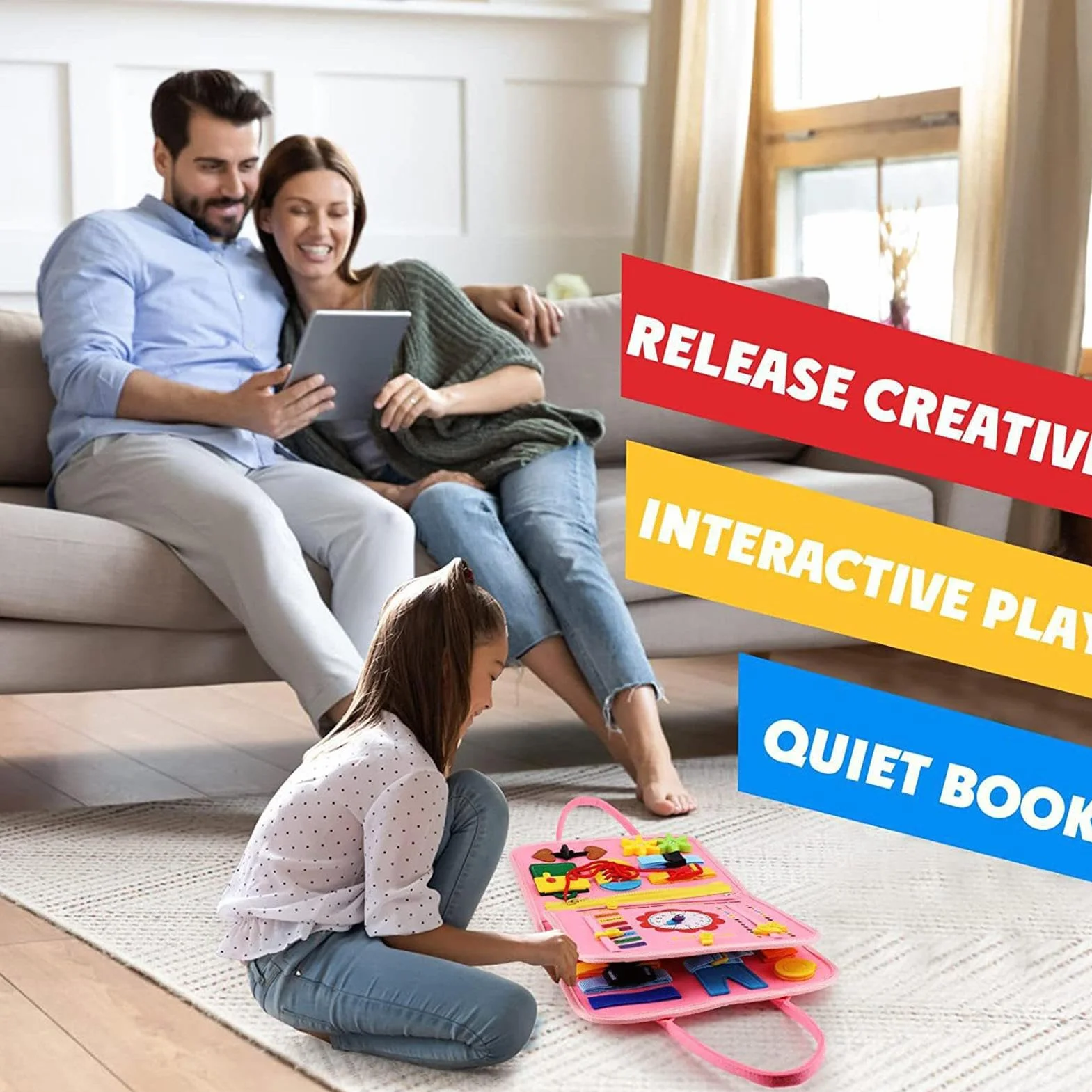 attività di apprendimento prescolare - Libro Occupato per i Bambini | Giocattolo Modello Educativo con Abilità di Vita | Giocattolo da Viaggio Sensoriale per Imparare Le Lettere | Vestire