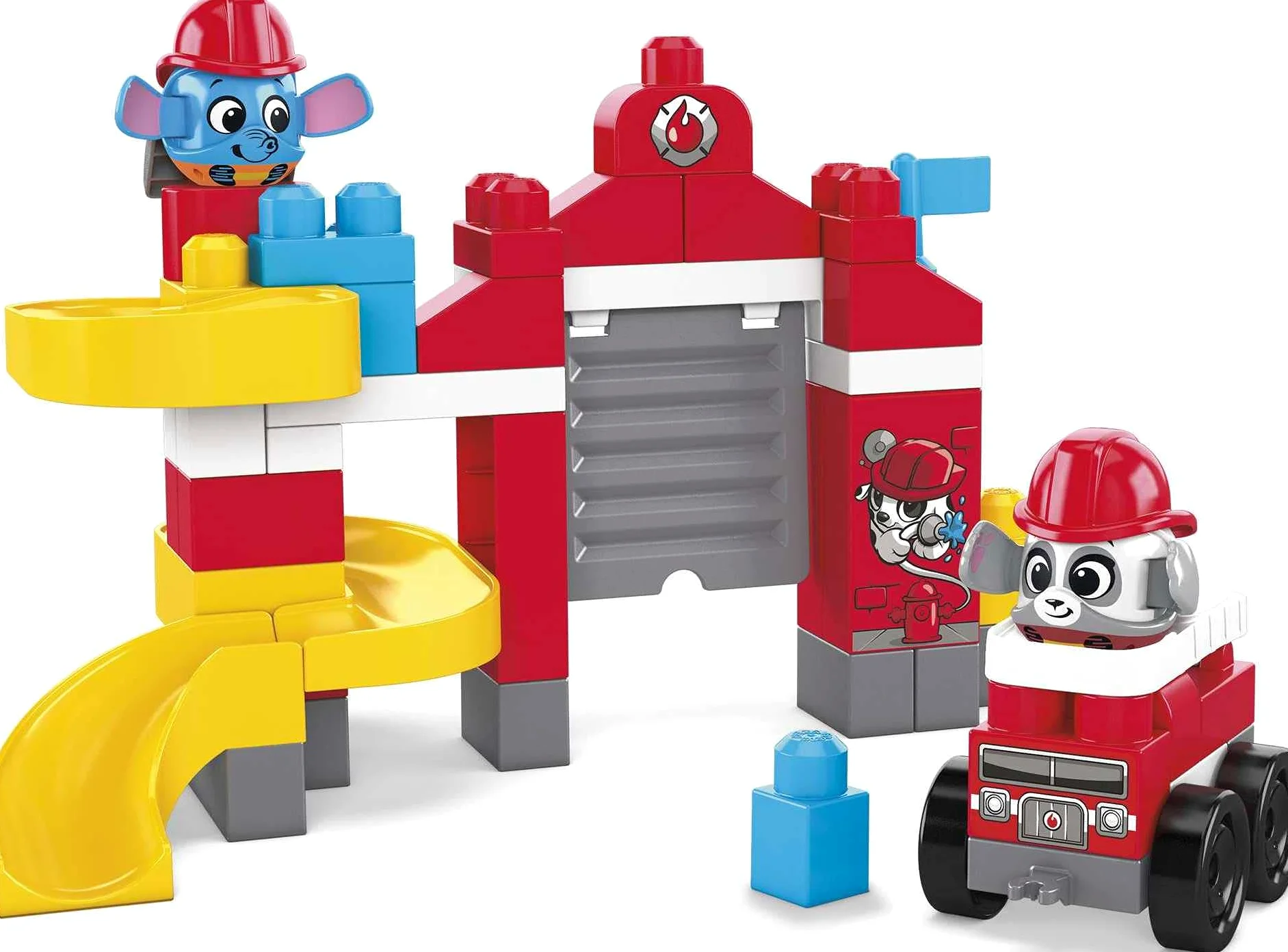 Mega Bloks- Bubù Cuccioli e la Stazione dei Pompieri, con 50 Blocchi da Costruzione, Giocattolo per Bambini 1+ Anni, GYH11