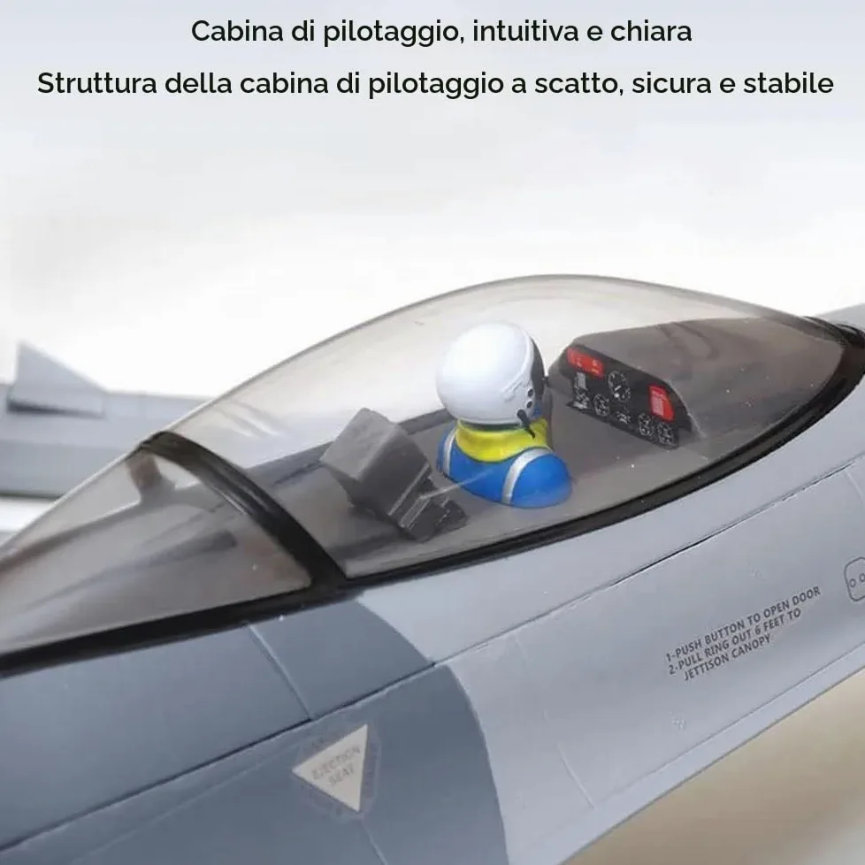 GuyAna Aereo telecomandato di Grandi Dimensioni 49 Pollici, Caccia per Aereo RC a 6 canali da 2,4 GHz con Motore brushless, Carrello di atterraggio Retrattile, RTF Facile e Pronto a volar