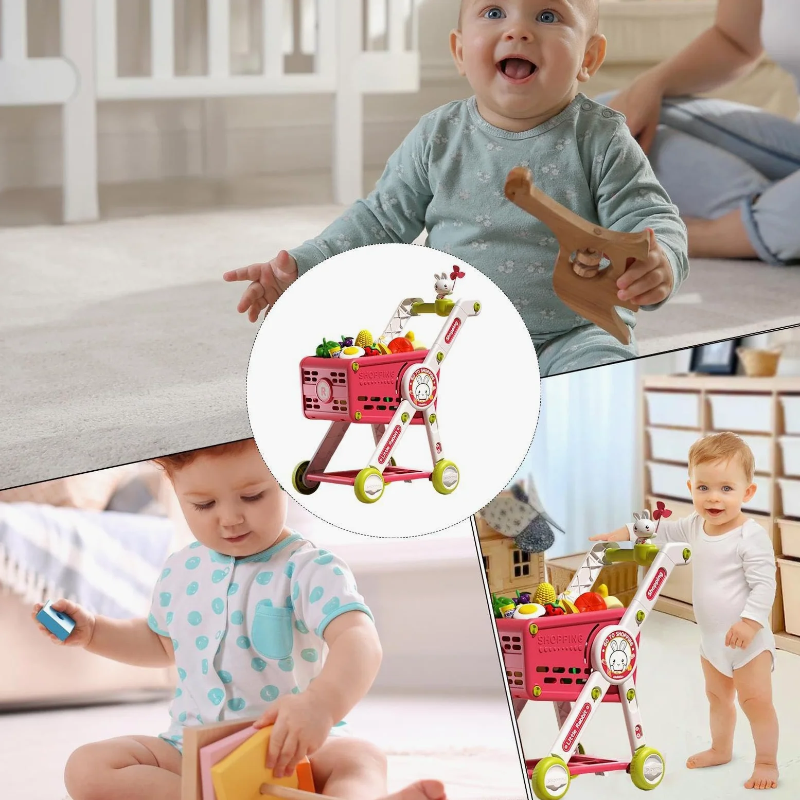 Carrello Spesa Bambini Cucina Finti Educativi Interattivi | Carrello Spesa Finto Bimbi Cucina Finti Per Bambini E Bambine, Compleanno E Vacanze