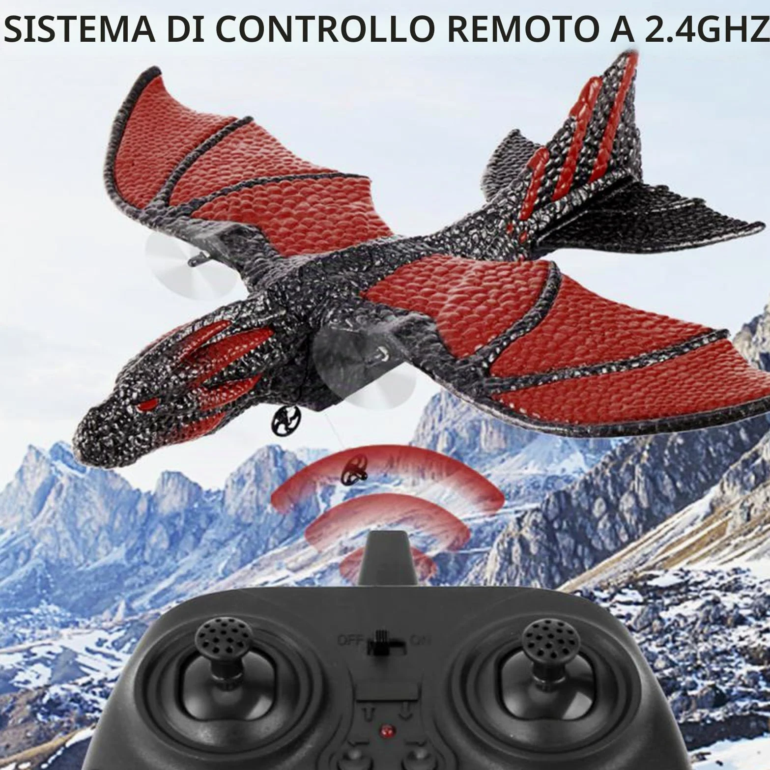 BuyWeek Aereo Telecomandato, Aereo RC da 2,4 GHz Modello di Telecomando Giocattolo per Aeroplano per Bambini