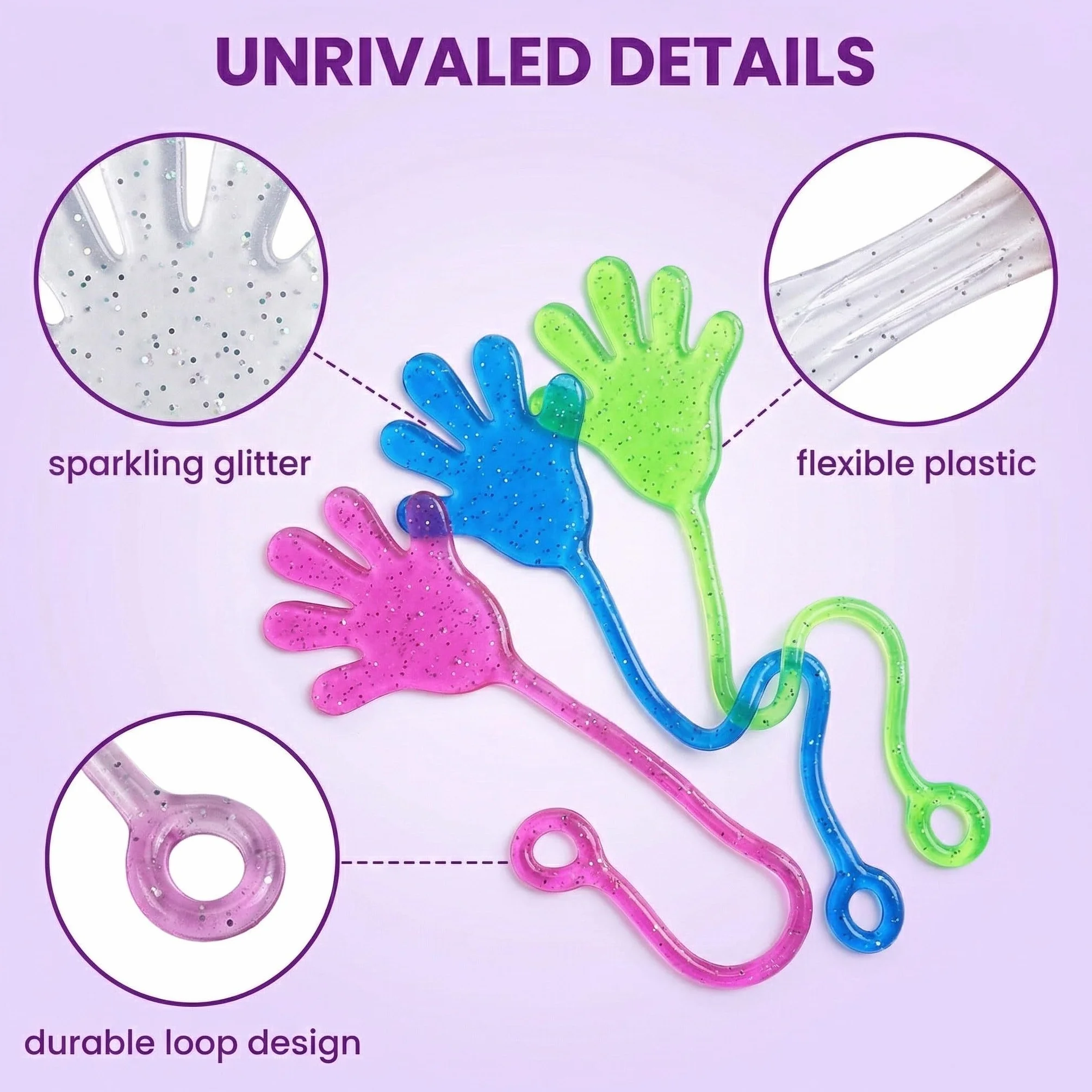 20 Pezzi Colorato Sticky Hands Giocattoli, Mani appiccicose Giocattoli per Bambini, Giocattoli per Feste, Giocattoli di Decompressione per Ragazze e Ragazzi, Colori Casuali