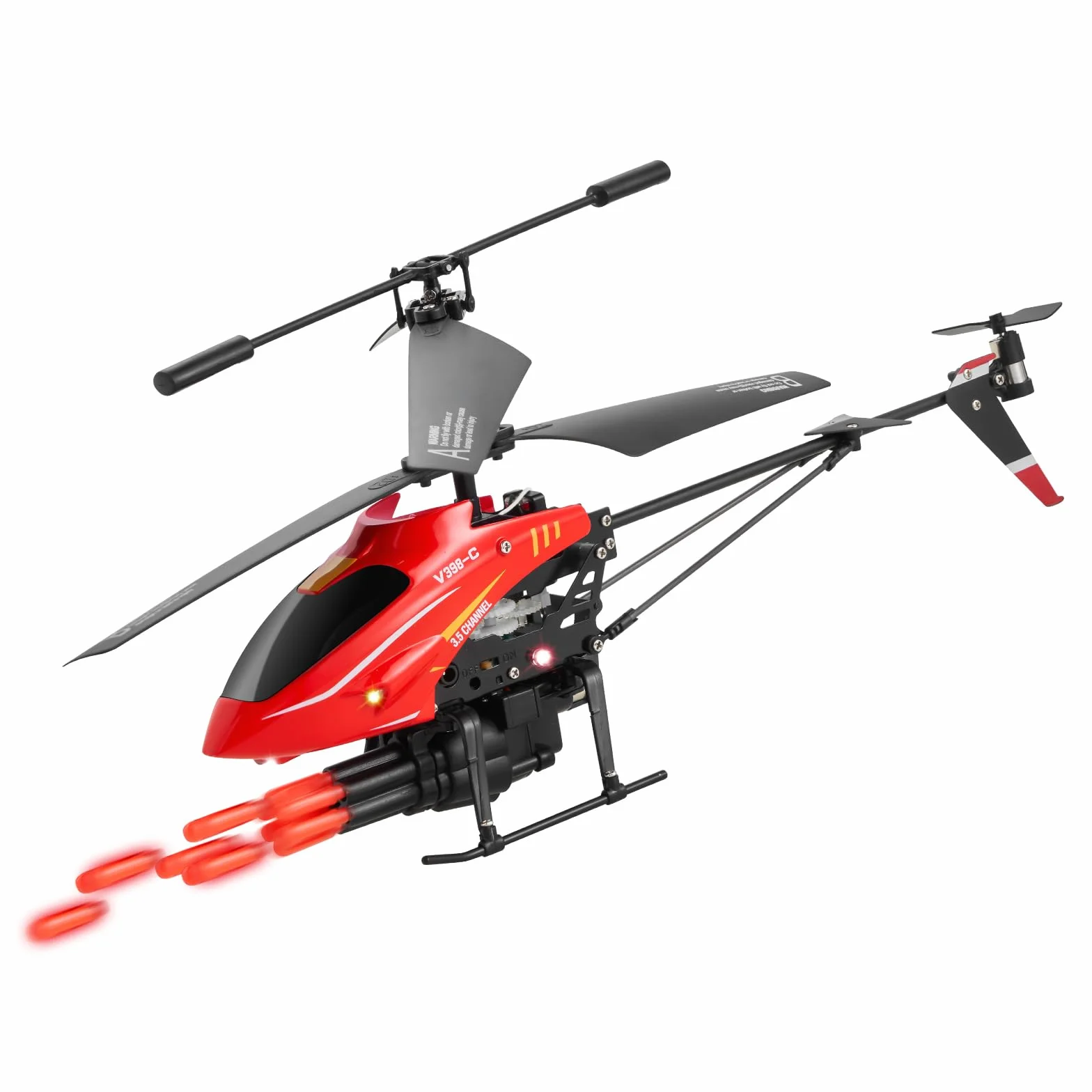 VEVOR Elicottero RC, Giocattoli Elicottero Radiocomandato Volante da 2,4 GHz 3,5 Canali con Modalità di Sparo, Mantenimento dell'Altitudine, Decollo/Atterraggio con un Solo Tasto e Luci a LED