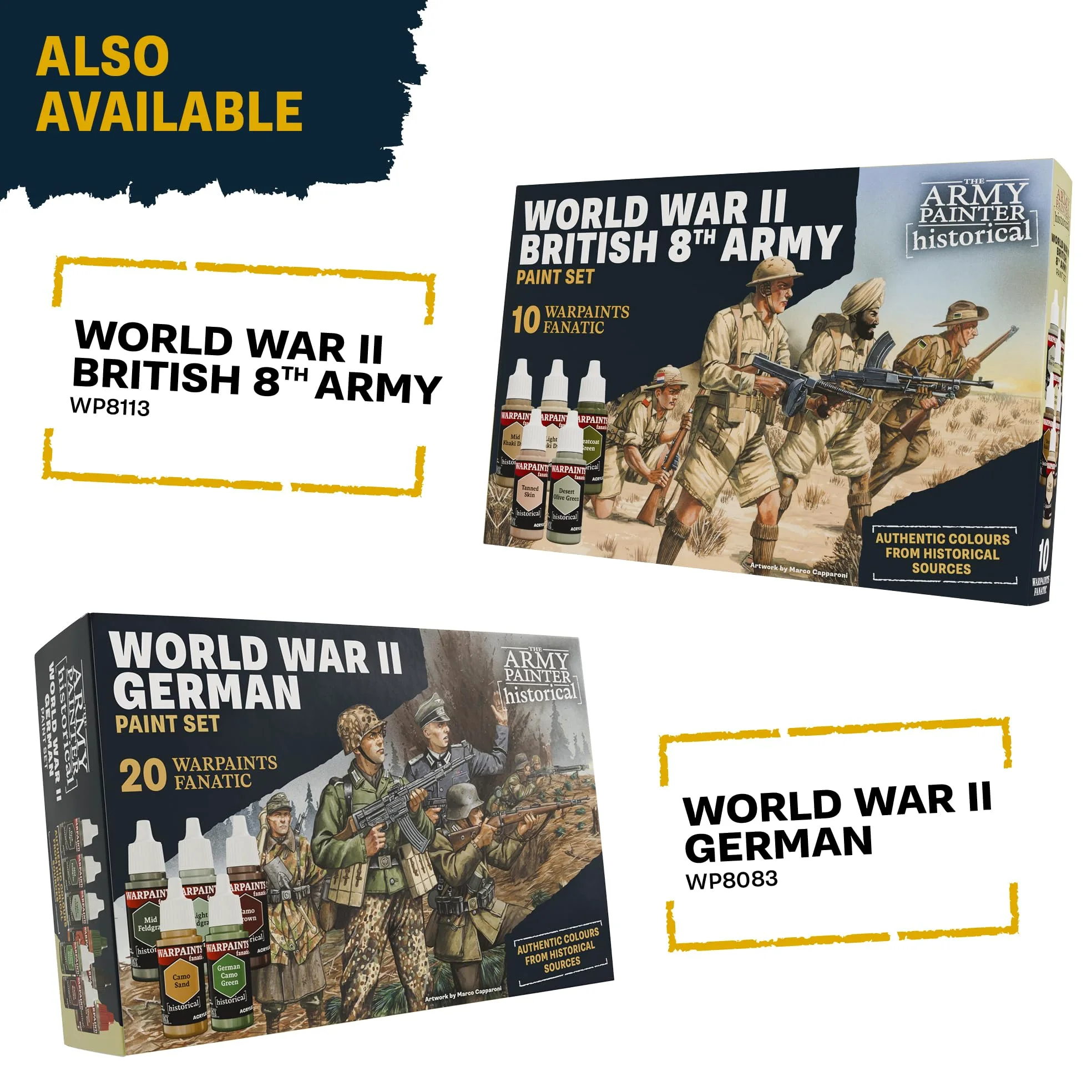 The Army Painter, Historical WWII Soviet Union Set, 20 x 18 ml | 14 acrilici, 4 wash, 1 metallico e 1 effetto, per ricreare il fronte orientale