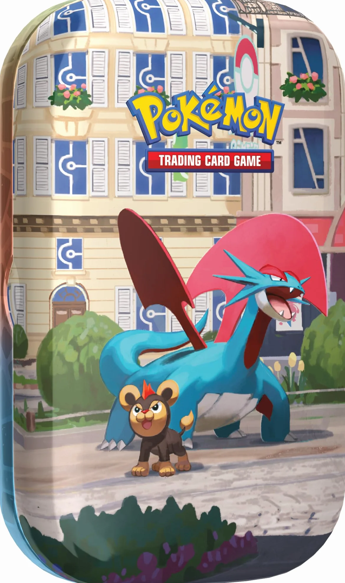 Pokémon: miniscatola da collezione Luminopoli (Salamence e Litleo) del GCC Pokémon (2 buste di espansione, 1 carta con l’illustrazione Pokémon della miniscatola e 1 foglio di adesivi), Ed. Italiano