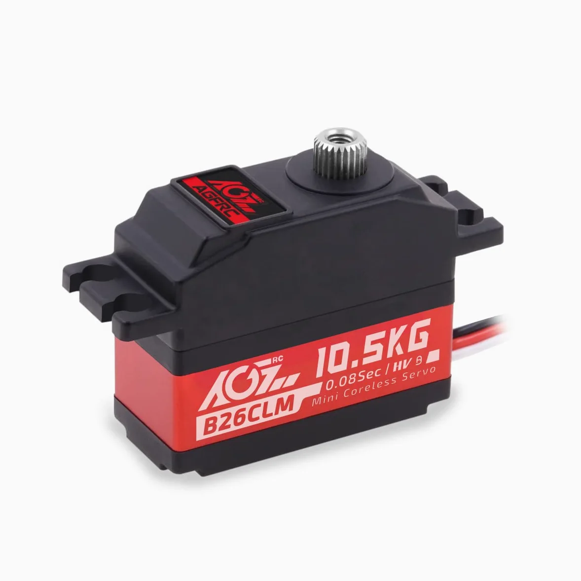 AGFRC Servo Digitale Coreless 10.5KG - Alta Velocità con Scocca Intermedia Alluminio e Ingranaggi Titanio per Auto/Aeroplanini RC 1/12 (B26CLM V2)
