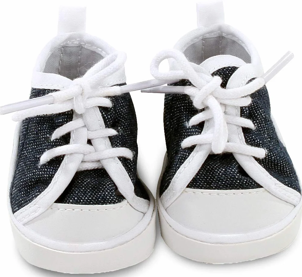 Götz 3402544 Sneaker Scarpe da bambola in denim - Vestiti per bambole e accessori per bambole per bambole. M da 42 a 46 cm e taglia bambola in piedi. XL da 45 a 50 cm