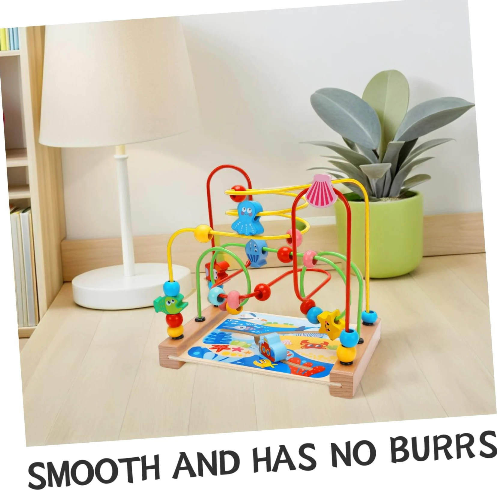 GARVALON Gioco Didattico Labirinto di Perline 1 Pz in Legno per Bambini | Decorazioni Scuola, per Compleanno e Festività, Superficie Liscia senza Bava, Aiuta la Presa