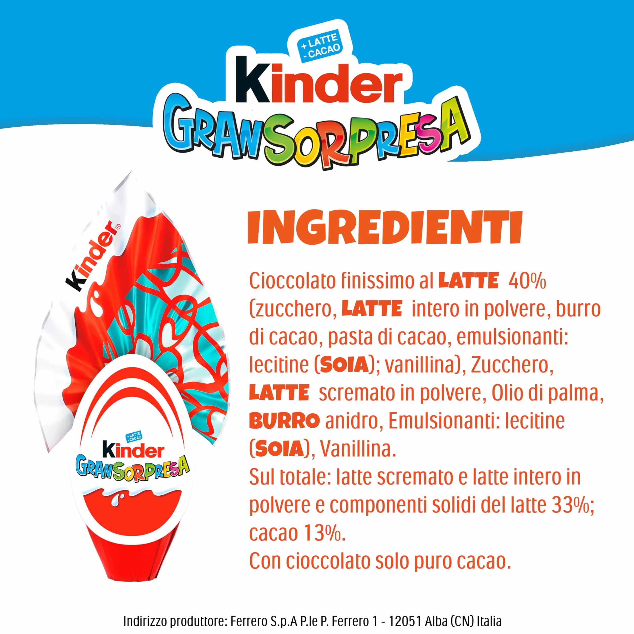 Kinder GranSorpresa Maxi Spider-Man, Uovo di Pasqua Kinder 2026 di Finissimo Cioccolato al Latte con Sorpresa Marvel Spider-Man, 220 g