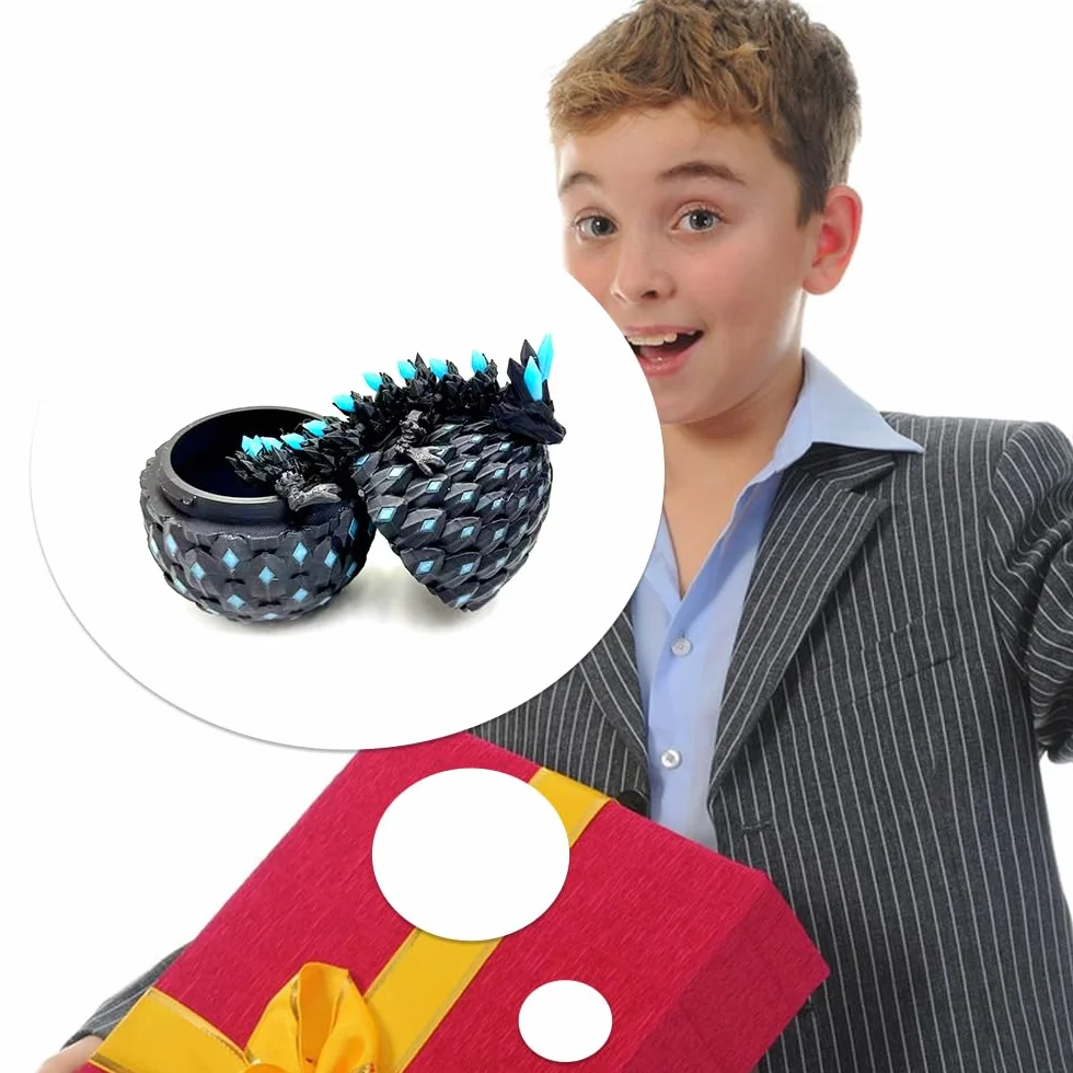 Uovo Di Drago Luminoso Stampato in 3D, Uovo Di Drago Articolato e Giunti Flessibili, Draghi di Articolato con Ovoide, Gioco da Scrivania per La Casa, Adulti, Ufficio, Geschenke