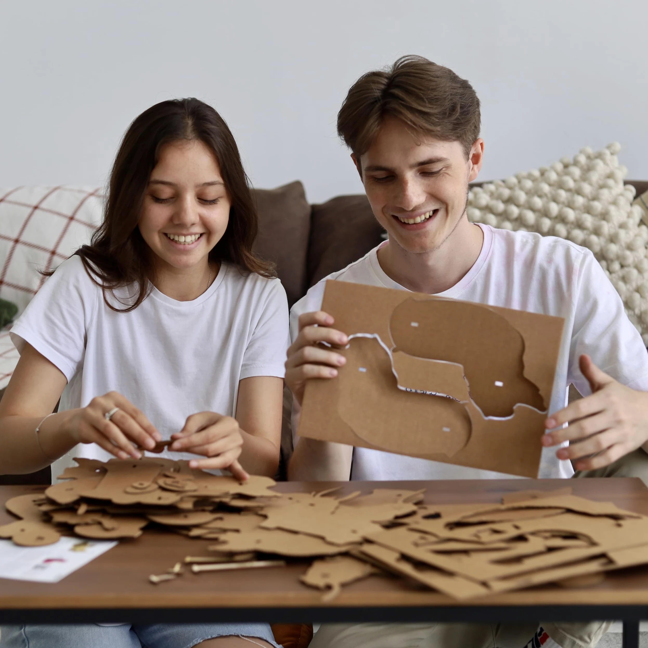 Safari Trio Set Puzzle 3D in Cartone – 3 Modelli, 267 Pezzi, con Materiali Riciclati, Sculture Fai da Te | 267 Pezzi, Kit Fai da Te in Cartone Riciclato da Montare e Dipingere – Adolescenti e Adulti, Idea Regalo Creativo