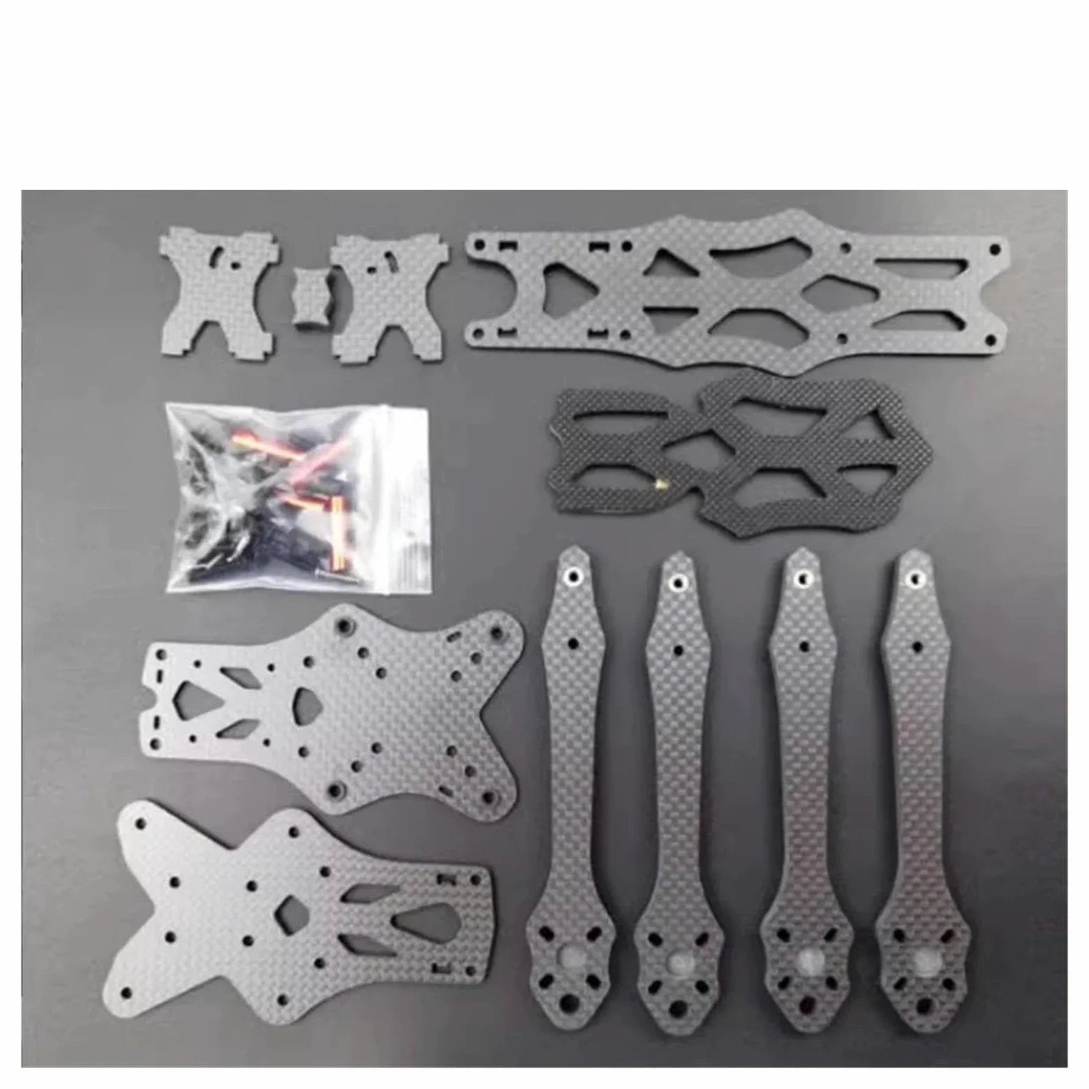 Kit telaio quadricottero in fibra di carbonio, drone freestyle 225MM | 130*183MM, piastra braccio 5.5MM, superiore 2.0MM, inferiore 2.5MM, lato 2.0MM(5 Inch Frame)