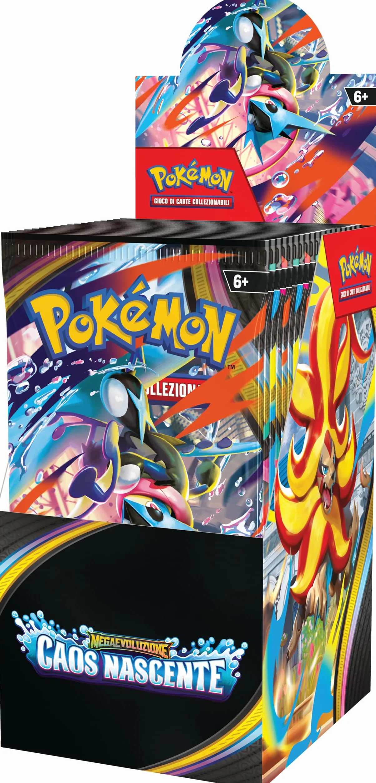 Pokémon: espositore di buste dell’espansione Megaevoluzione - Caos Nascente del GCC Pokémon (18 buste di espansione), Edizione in Italiano