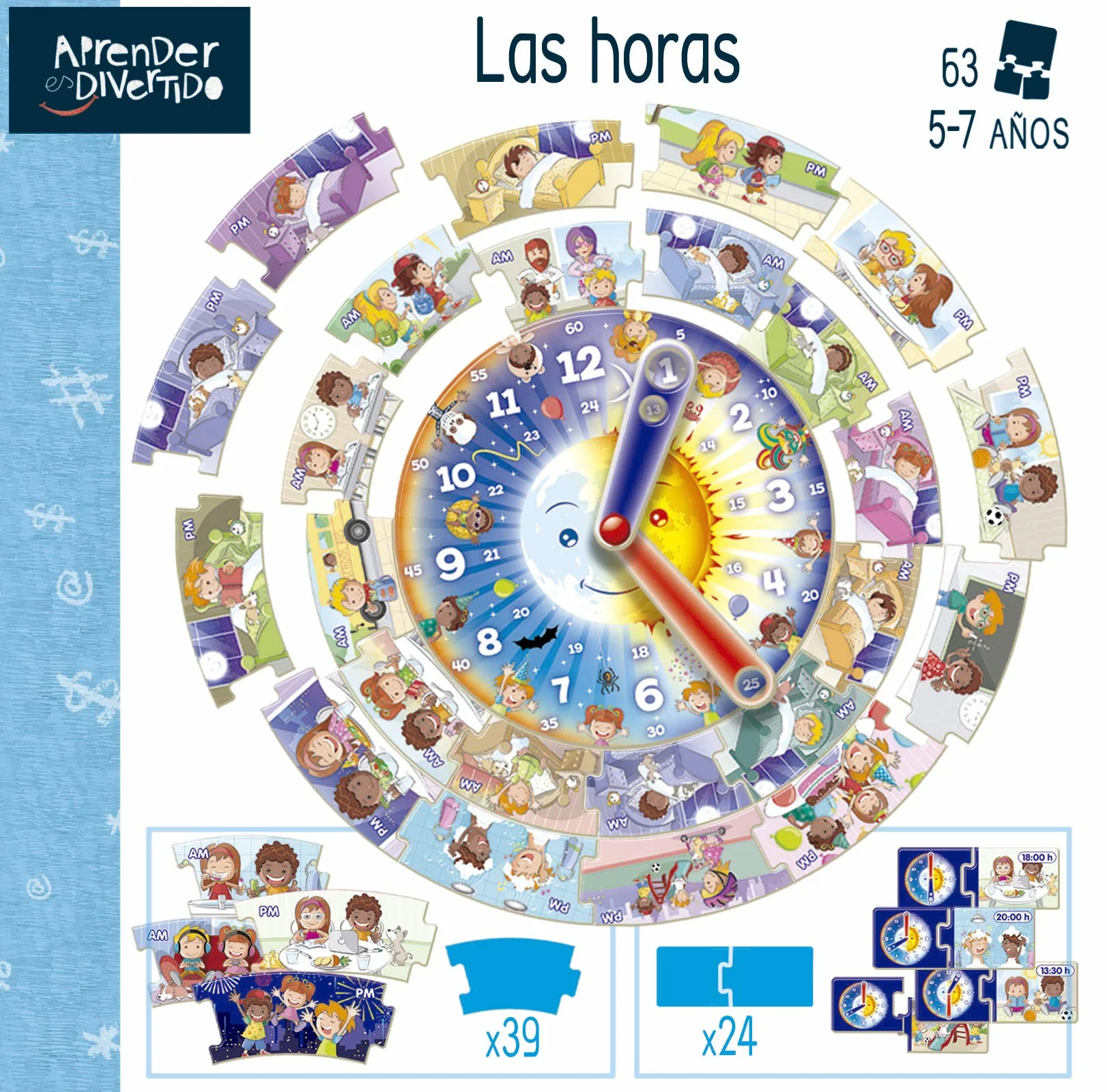 Educa - Imparare è divertente, Ore, Gioco Educativo per bambini, a partire da 5 anni Dove impareranno a leggere l'orologio, manipolare gli aghi e praticano i Concetti di Ora (18698)